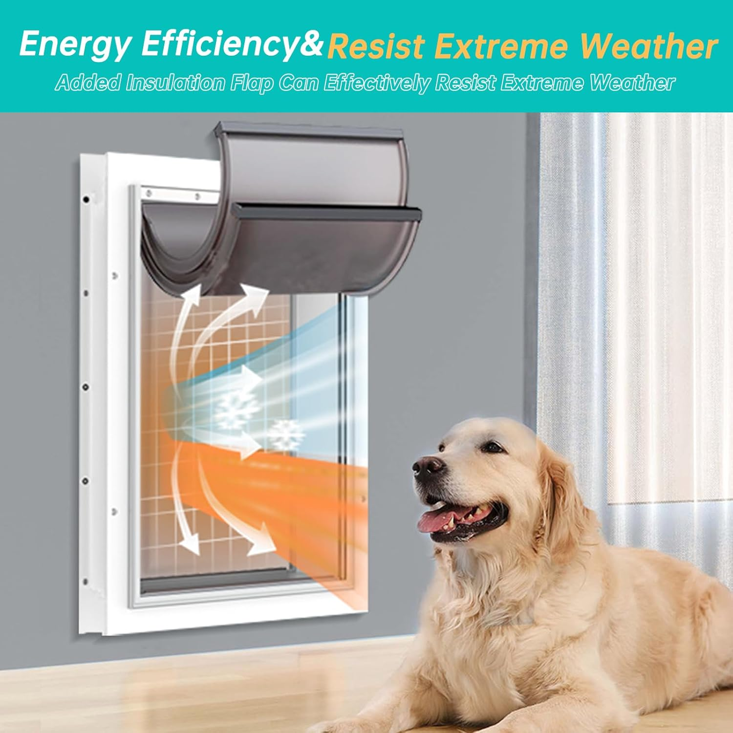 Medium Dog Door Replacement Flap &ndash; 12 7/8'' &times; 8 1/8'' &ndash; Heavy-Duty Weatherproof Vinyl &ndash; Universal Fit for Most Standard Pet Doors &ndash; No Warping, Easy Installation for Dogs & Cats image number 4