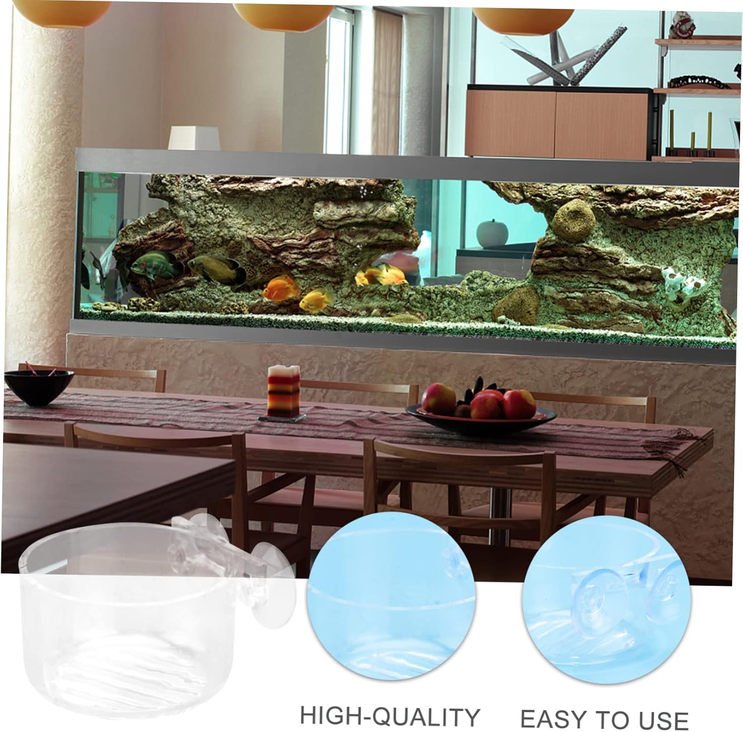 VILLFUL 2Pcs Acrylic Aquarium Feeding Cup Floating Fish Feeder Red Worms Food Holder Fish Tank Aquatic Supplies Automatic PET Feeder Equipment image number 5