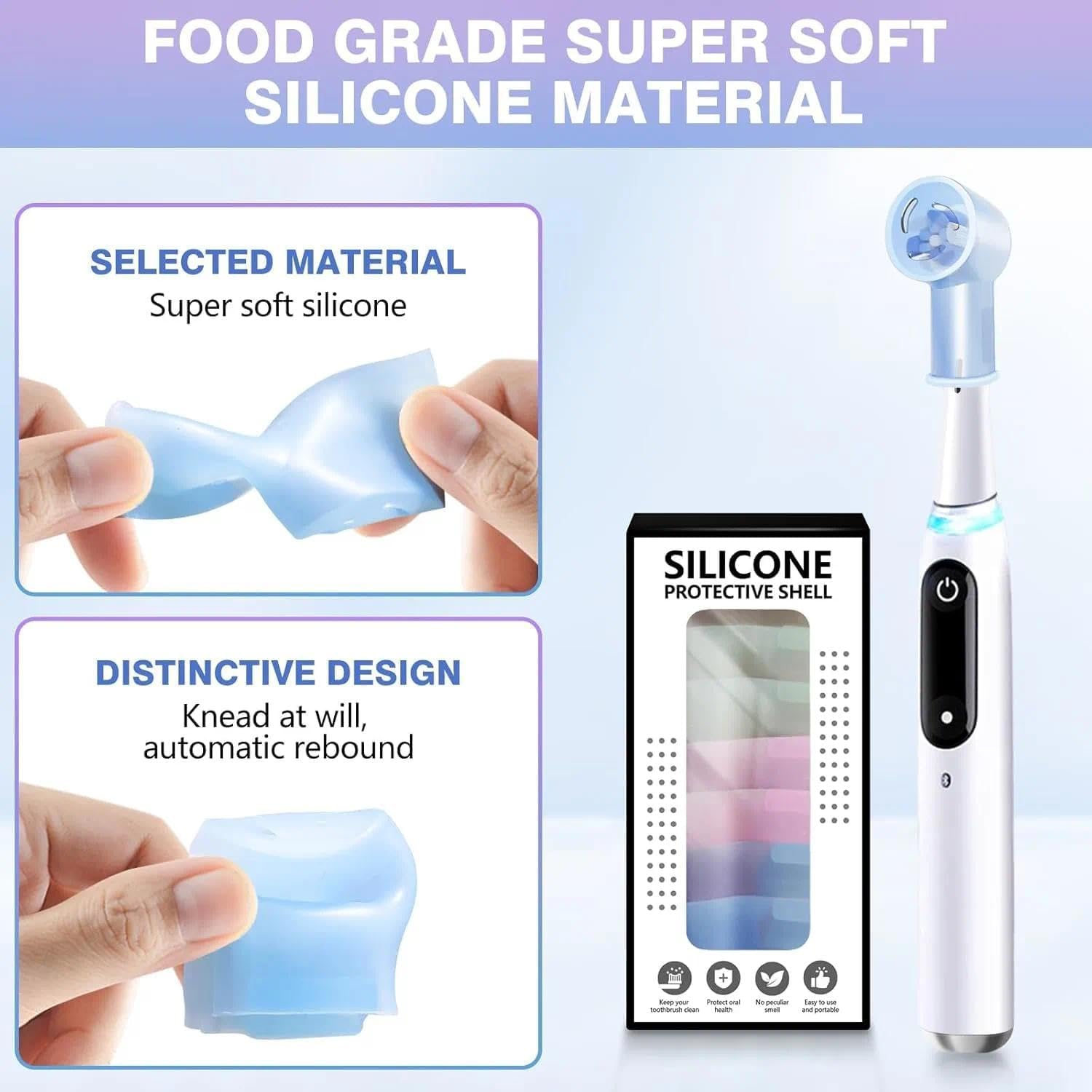 Toothbrush Cover，Electric Toothbrush Cover，Travel Case &ndash; Compatible with Oral B IO Toothbrush Heads，Silicone Bpa-Free Protective Cap Set for Travel and Home(6 Pcs)，By Leralsta