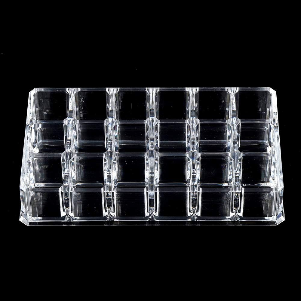 Haofy 18 Grid Mini Cabinet Transparent Acrylic Lipstick Holder Jewelry Cosmetic Storage Box for Desktop Organizer Suitable for Makeup Lovers Earrings Nail Polish Storage Easy Find Durable Material