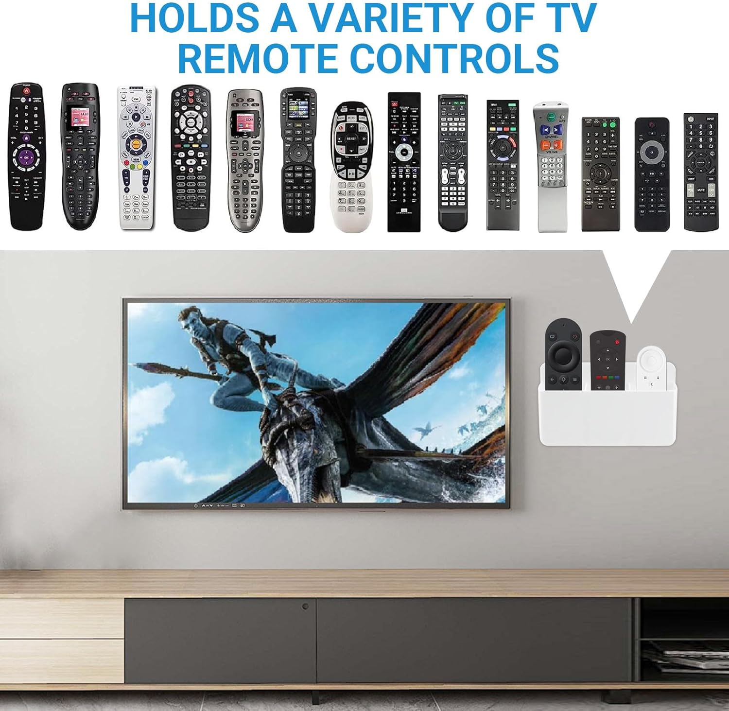 Veftsvy Remote Control Holder, Pack of 2 Self-Adhesive Remote Control Holder, Wall Mounting, for Remote Controls, Office Supplies (White) image number 4