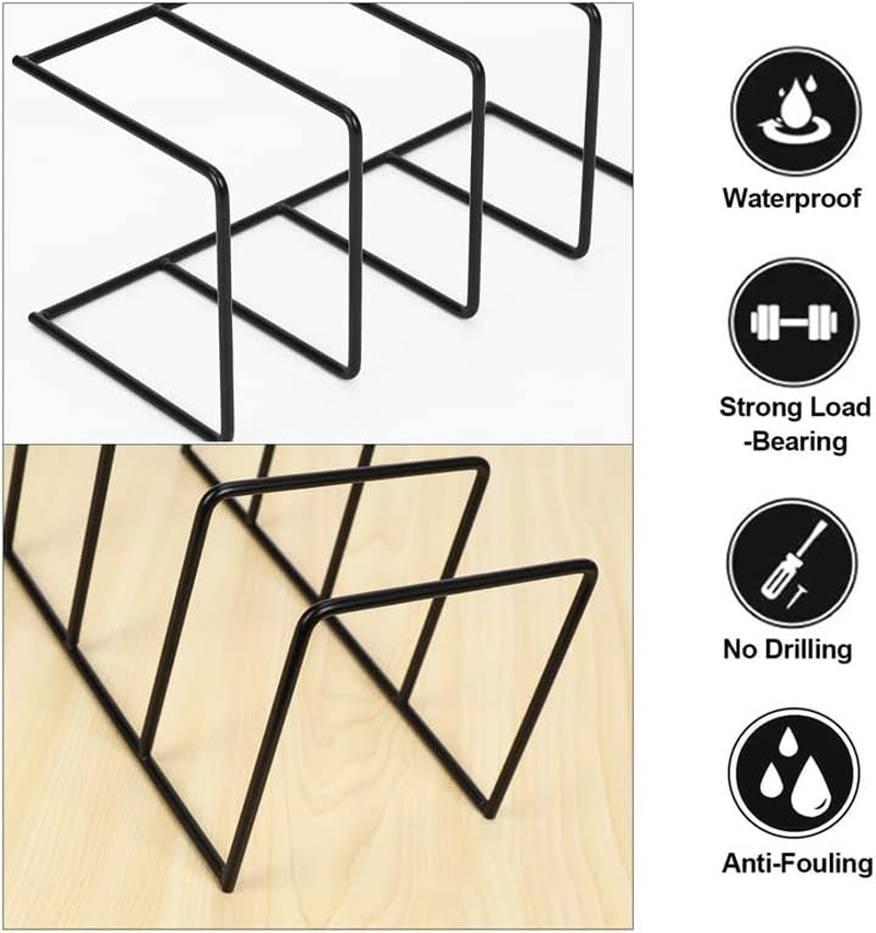 Hcskoss Metal Vinyl Record Display Shelf Turntable Storage Shelf Exhibit Stand Holder (Black, 26 * 12 * 12) image number 4