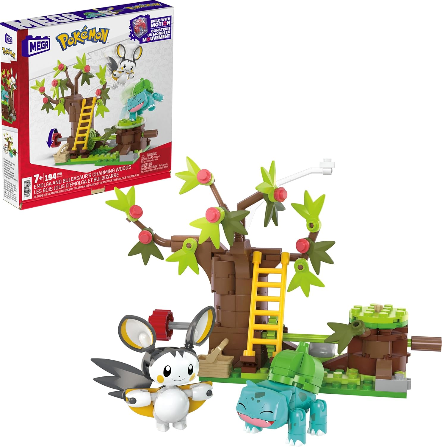Mega Pok&eacute;mon HPB59 Pichu Picking Construction Set with 1 Articulated Pichu Figure, Moving Character, 84 Pieces, Children'S Toy, Ages 7 and Above,