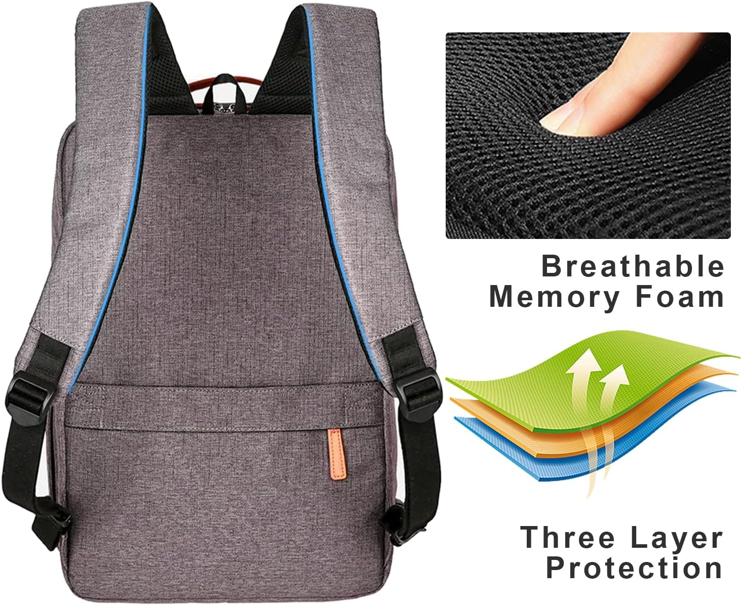 Hp Hope Smart Laptop Backpack, Work Business Backpack for Women, 15.6Inch with USB Charging Port and Lock Fit Computer Business Bookbag for Men Women College School Gift - A3-Grey-15.6 image number 5