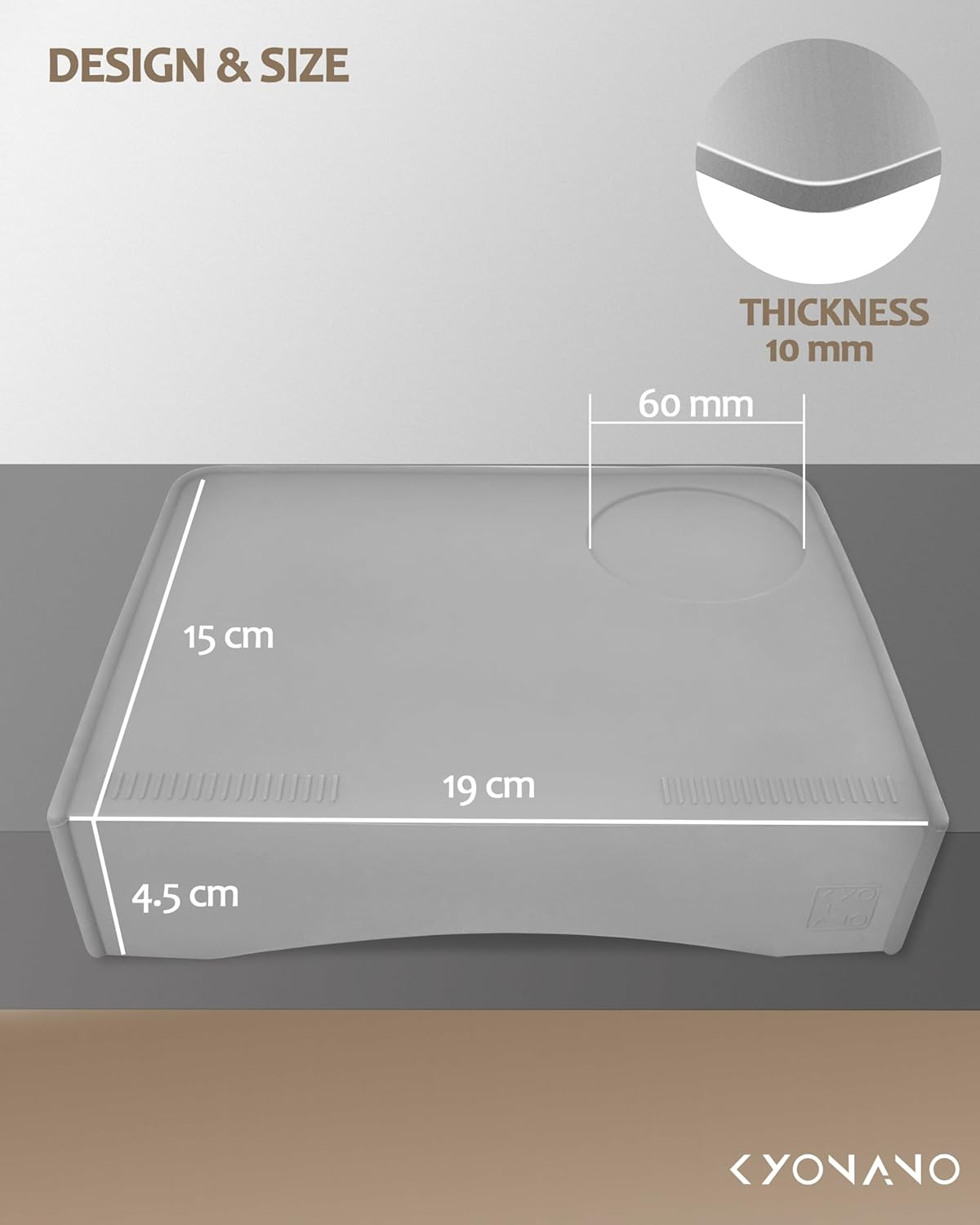 KYONANO Coffee Tamper Mat - Food Safe Silicone Expresso Tamping Mat - Espresso Accessories for Barista, Home Coffee Bar, Kitchen Office Bar Worktop image number 2