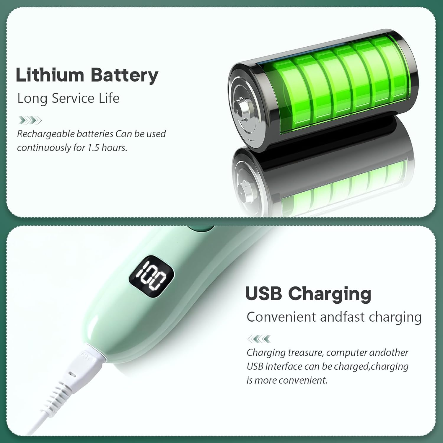 Baby Hair Clippers, Ultra-Quiet Hair Cutting Trimmer for 0-12, Waterproof Rechargeable&Cordless Hair Trimmer Kit for Infant Toddler&Kids image number 3