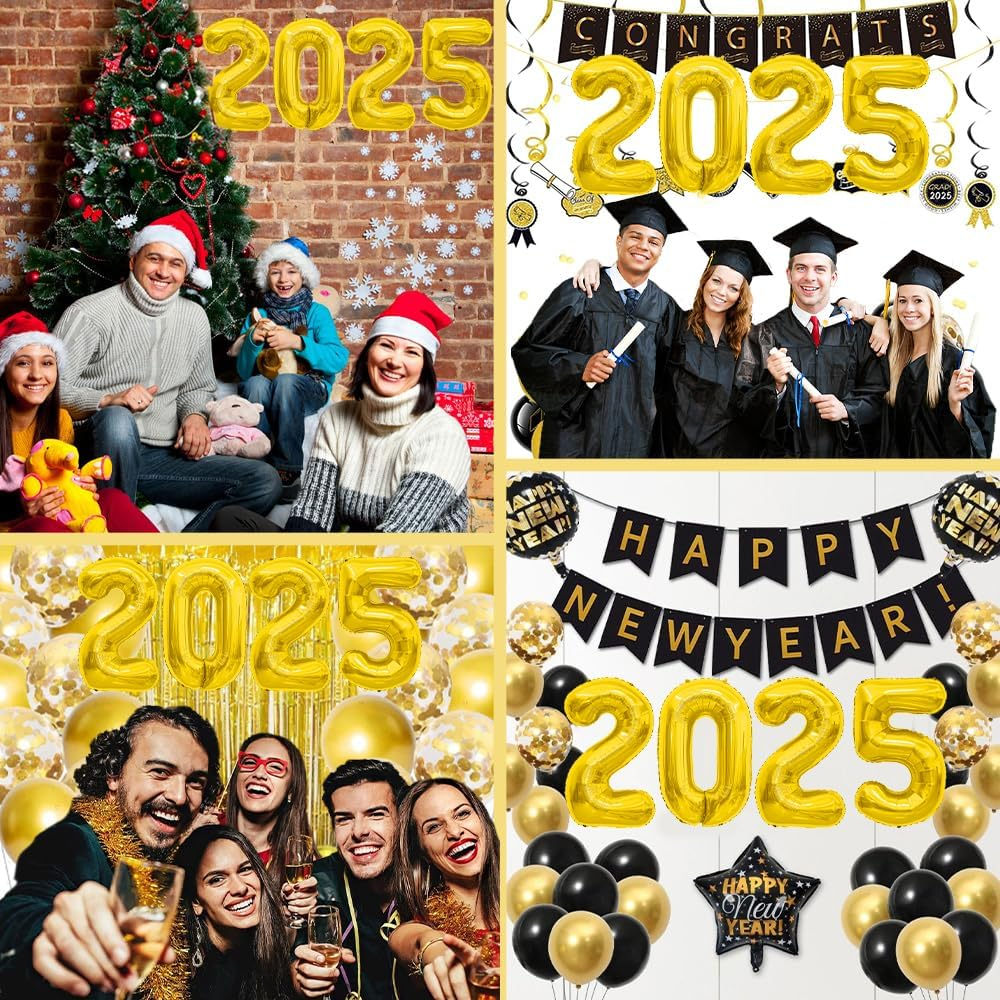 2025 Balloons Gold 2025 Number Balloons New Year Decorations 2025 Numbers 40 Inch Large 2025 Mylar Foil Balloons for 2025 New Years Eve Party Supplies Christmas Birthday Anniversary Graduation Decor image number 4