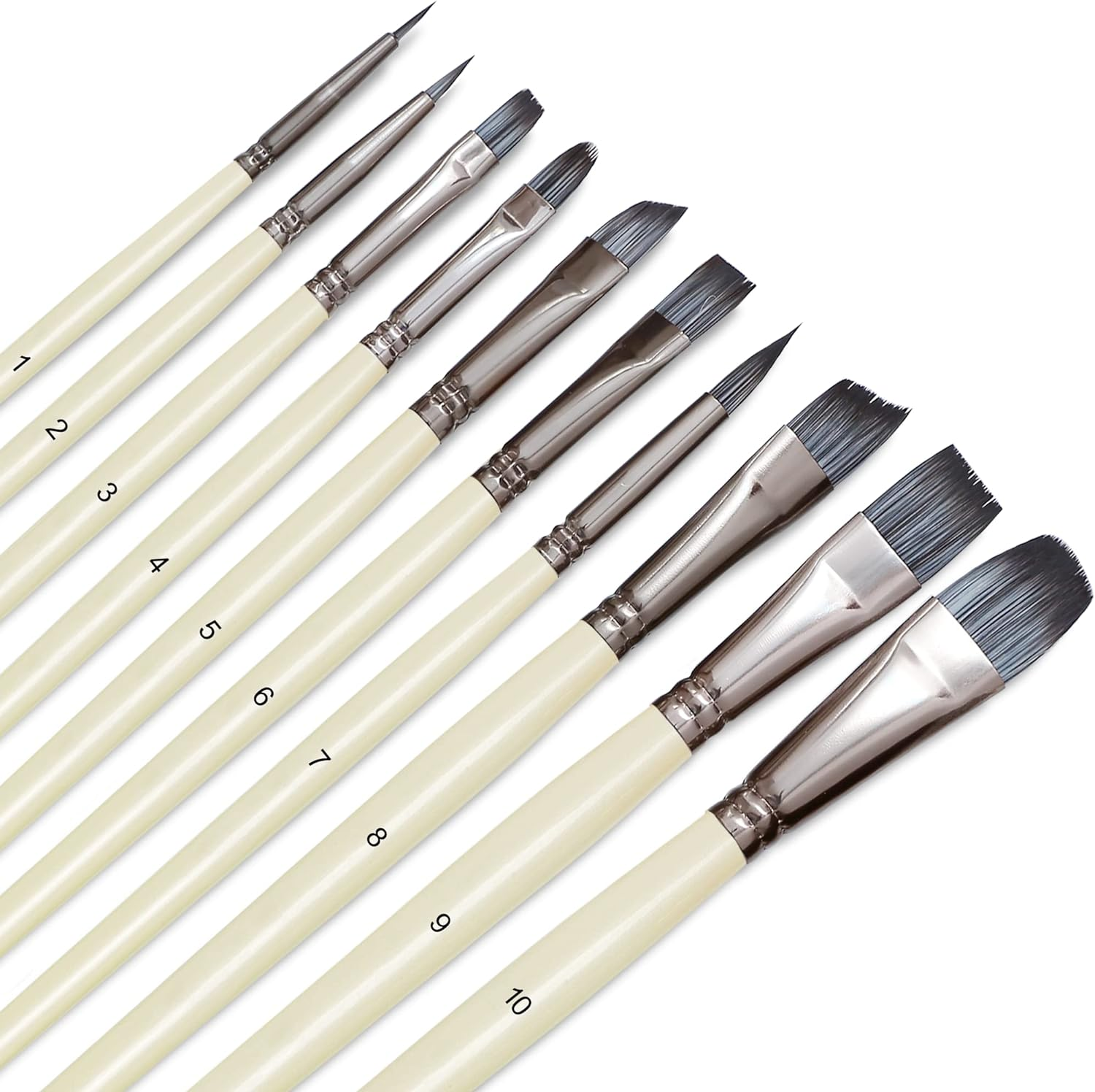 DUGATO 15 Piece Artist Paint Brush Set - Anti-Shedding Nylon Hair Brushes with Comfortable Grip for Acrylic, Watercolor, Oil, Gouache & Crafts - Suitable for All Skill Levels, Beginners, and Hobbyists image number 2