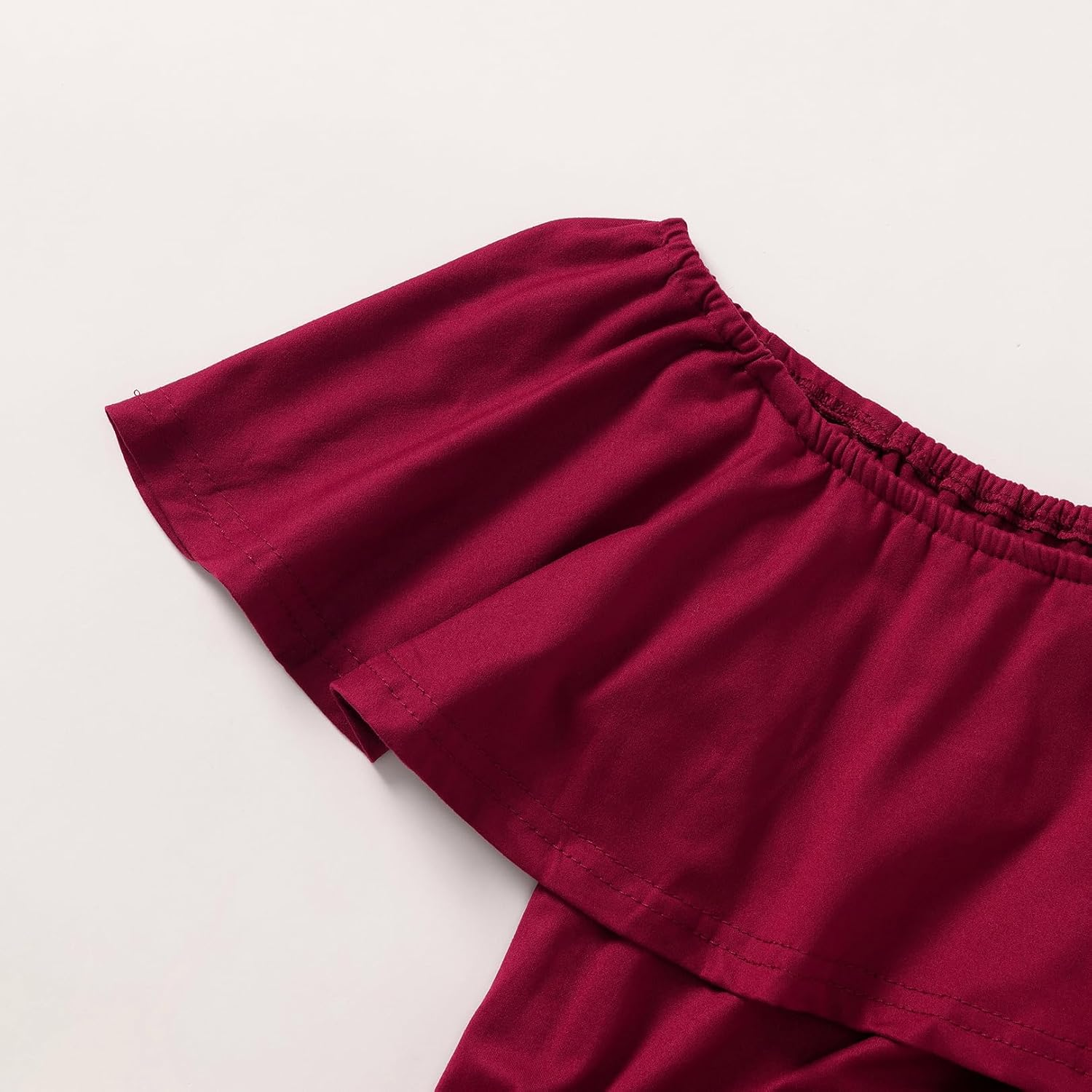 Women'S Ruffle off Shoulder Maternity Dress Knee Length Bodycon for Baby Shower image number 3