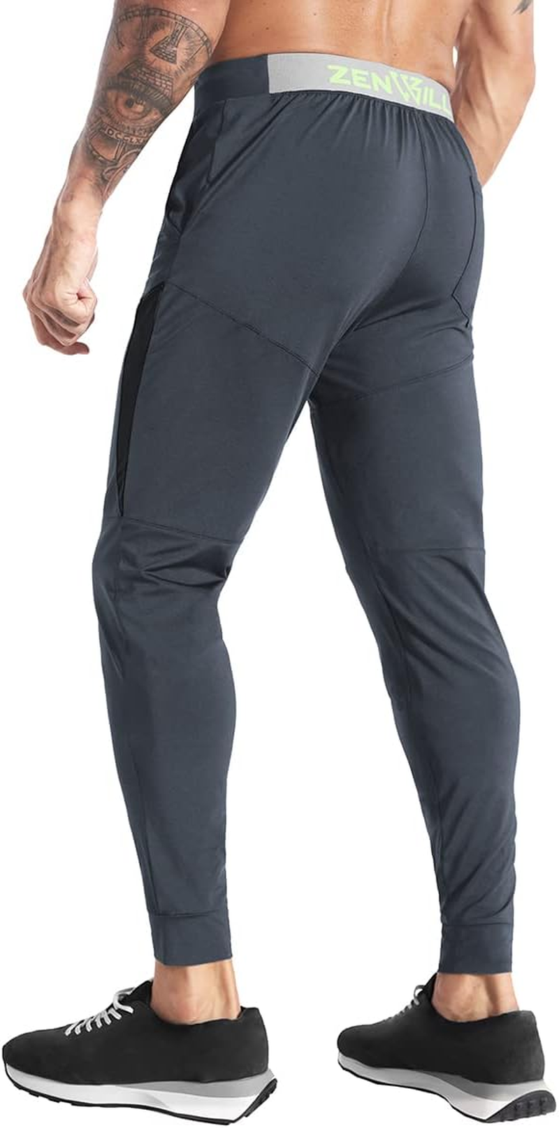 ZENWILL Men'S Lightweight Gym Track Pants,Mens Casual Athletic Workout Joggers Sweatpants with Zip Pockets image number 4