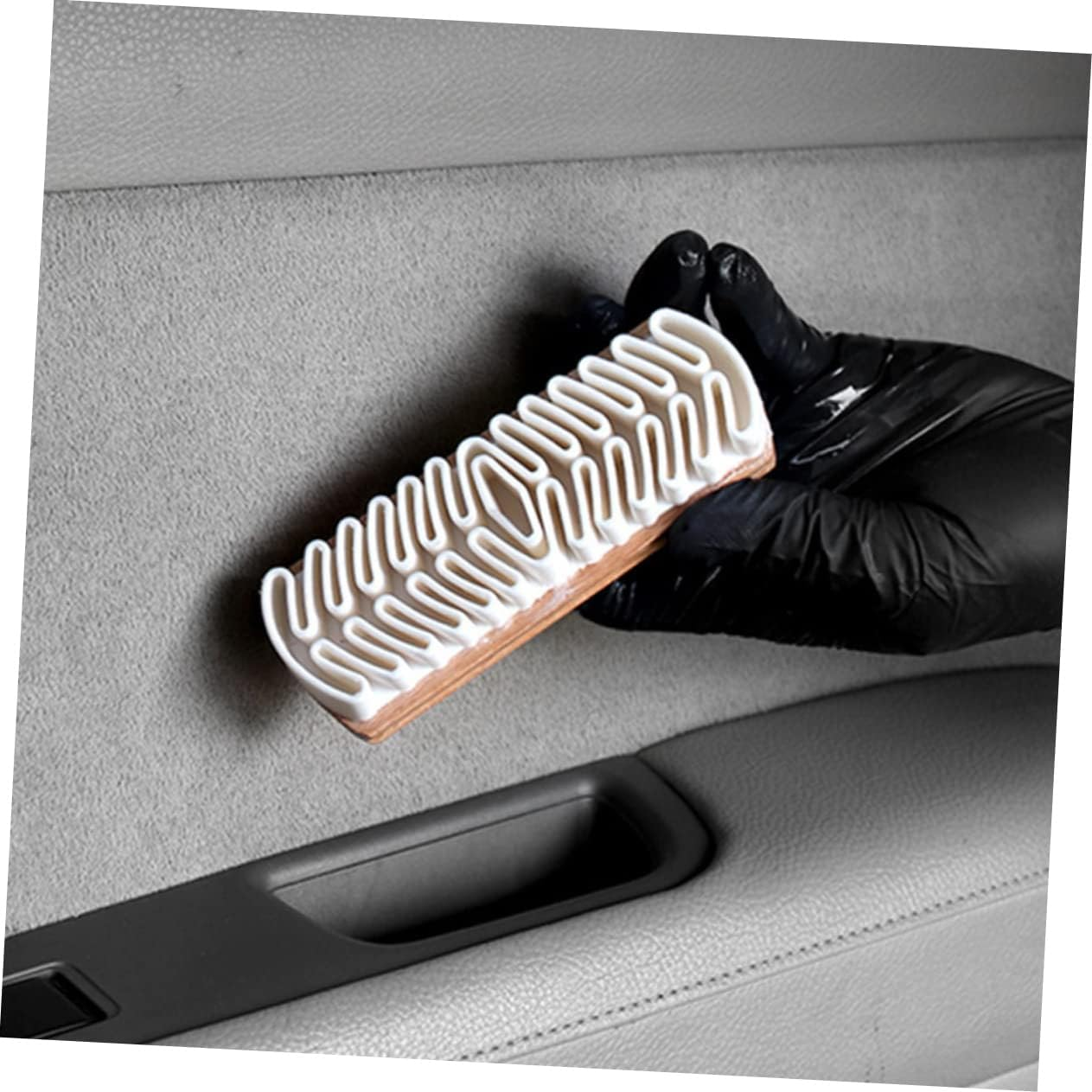 MERRYHAPY Suede Brush Car Interior Cleaning Brush Wood Handle Stain Remover for Car Seats White Automotive Upholstery Cleaner for Vehicle Interior Care image number 2