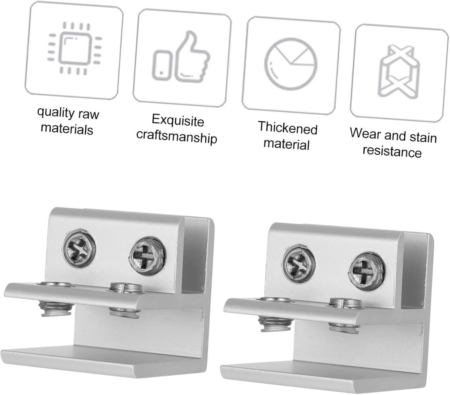 ARTIBETTER Aluminium Alloy Glass Clamp Brackets 4Pcs 90&deg;C for 10-12Mm Easy Install image number 1