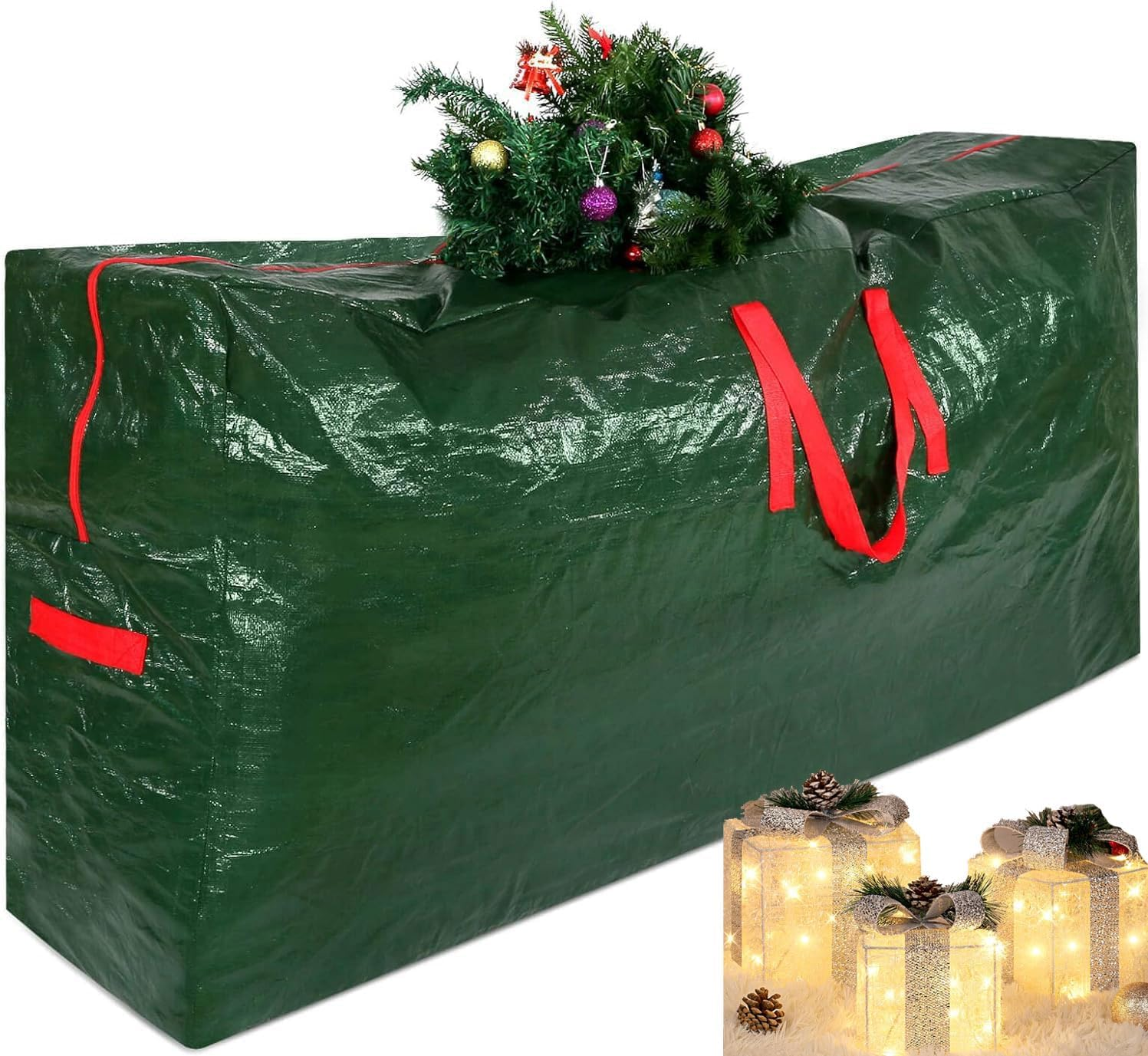 9 Ft Christmas Tree Storage Bag, Durable Heavy Duty Extra Large Artificial Xmas Holiday Tree Bag, Zippered Bag with Handles, Waterproof Christmas Tree Storage Case, Protects from Dust and Moisture image number 1