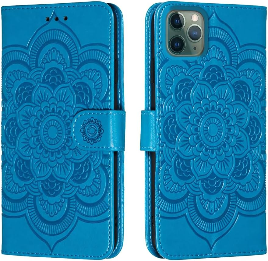 Shingtomua for Iphone 11 Case Wallet with Card Holder Kickstand Magnetic Soft Leather Flip Fold Case for Iphone 11 Cover (Blue, Iphone 11)
