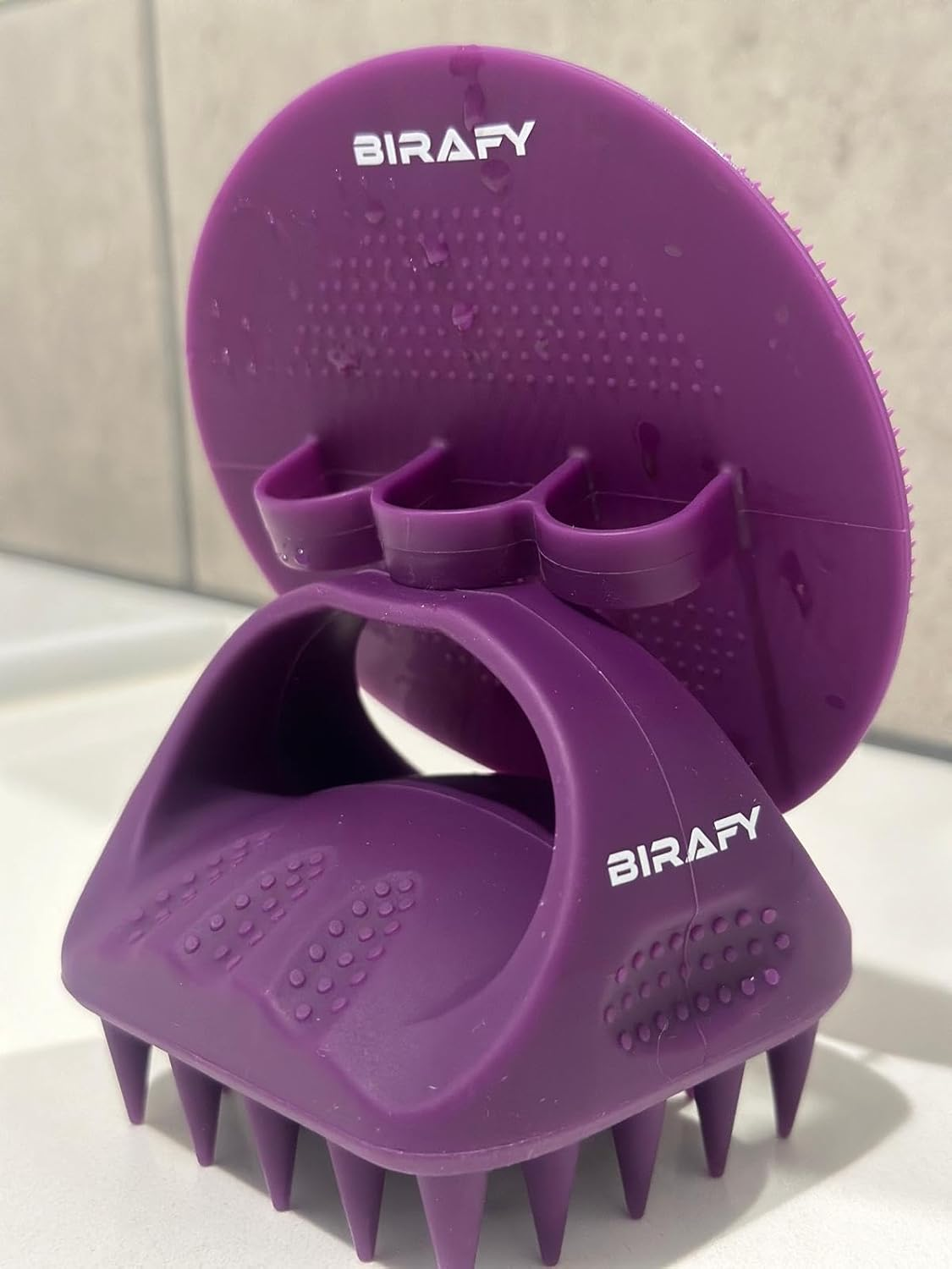 Birafy Scalp Massager & Body Scubber, Premium Silicone Brush for Hair Growth, Exfoliating Shampoo Brush for Scalp Care for Men and Women| 2 Brushes in 1 Box. image number 4