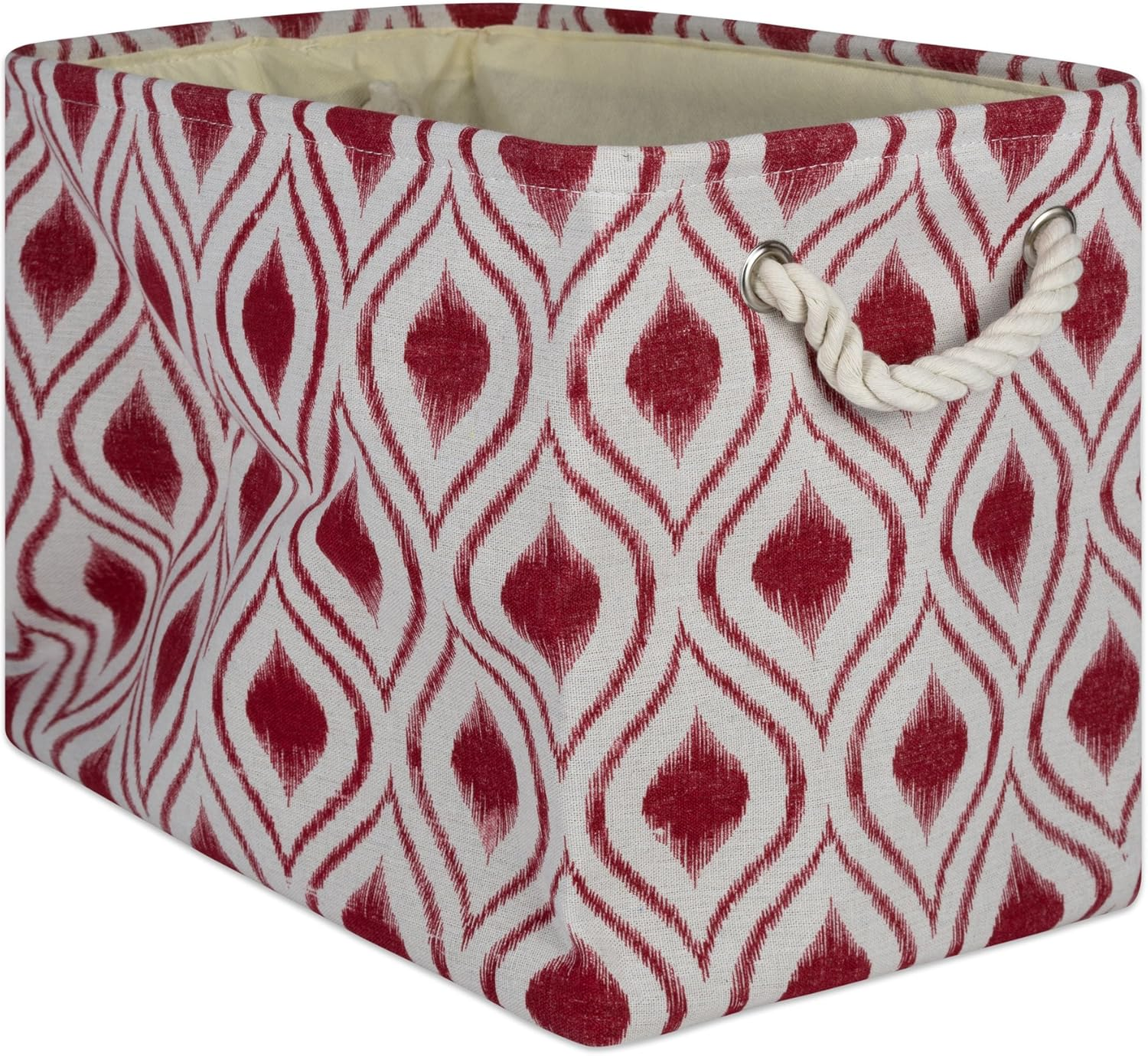 DII Polyester Container with Handles, Ikat Storage Bin, Large, Stone