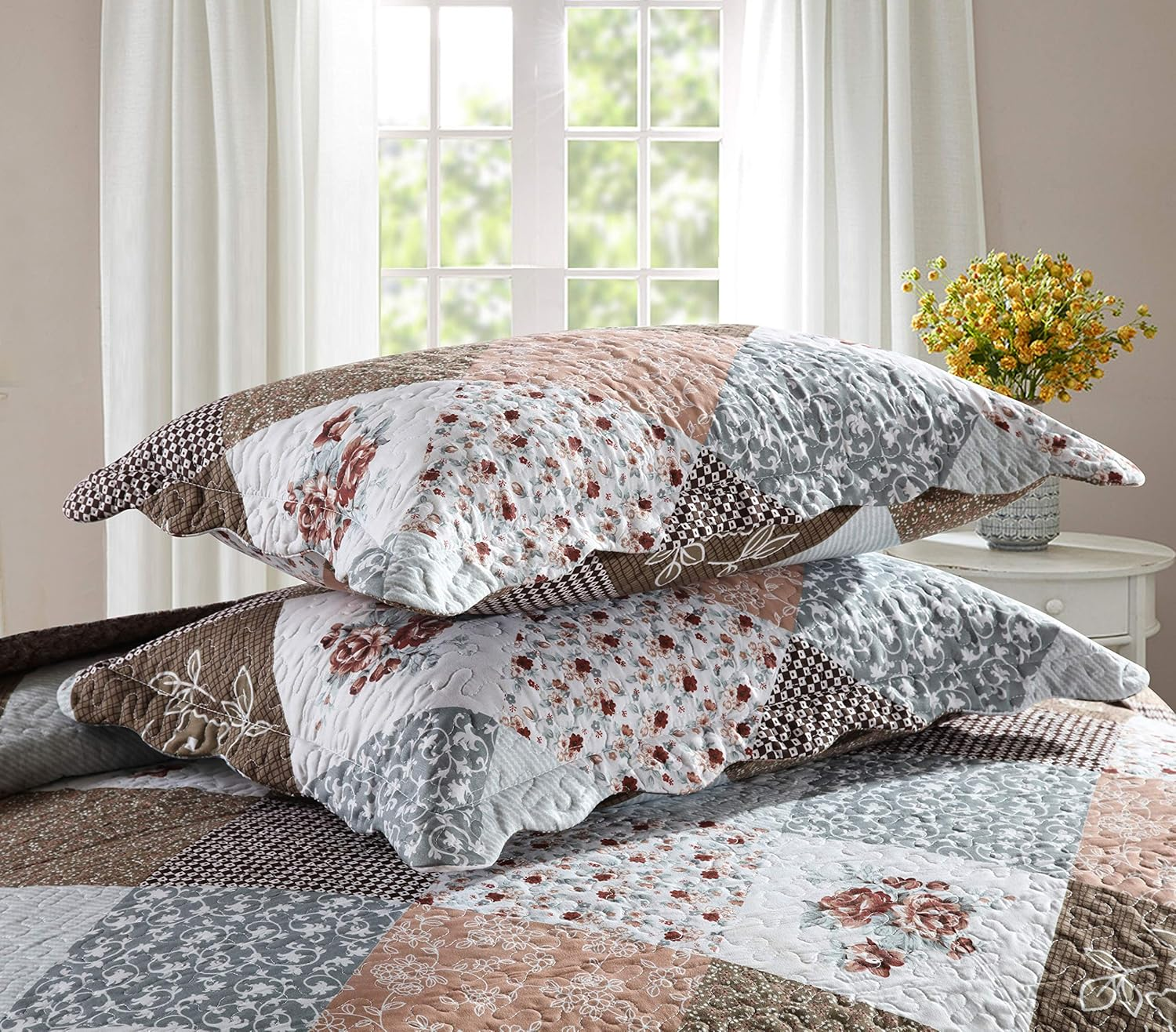Travan 2-Piece Twin Quilt Sets with Sham Oversized Bedding Bedspread Reversible Soft Coverlet Set, Twin Size image number 2