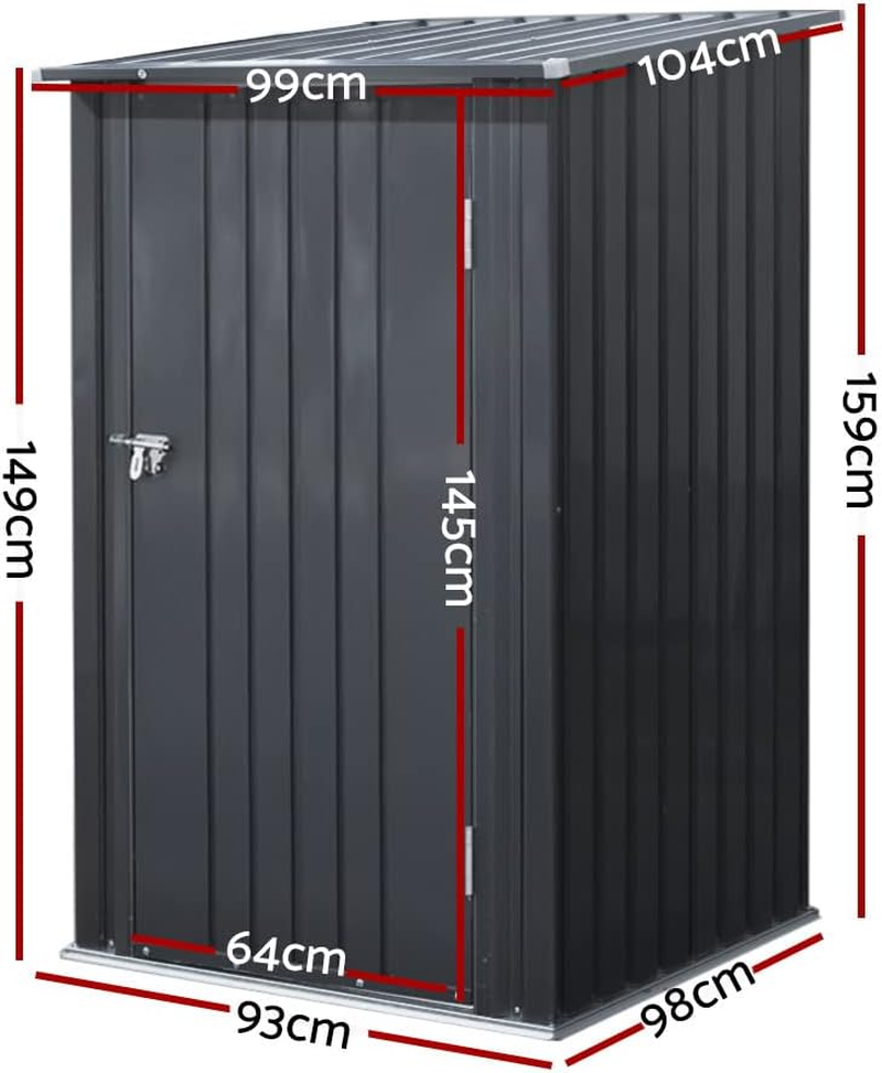 Giantz Garden Shed 0.99X1.04M Sheds Storage Box, Greenhouse Outdoor Workshop Home Shelter Tool Shade Green House, 2 in 1 Style Sloped Flat Roof Galvanized Steel Dead Bolt Lock