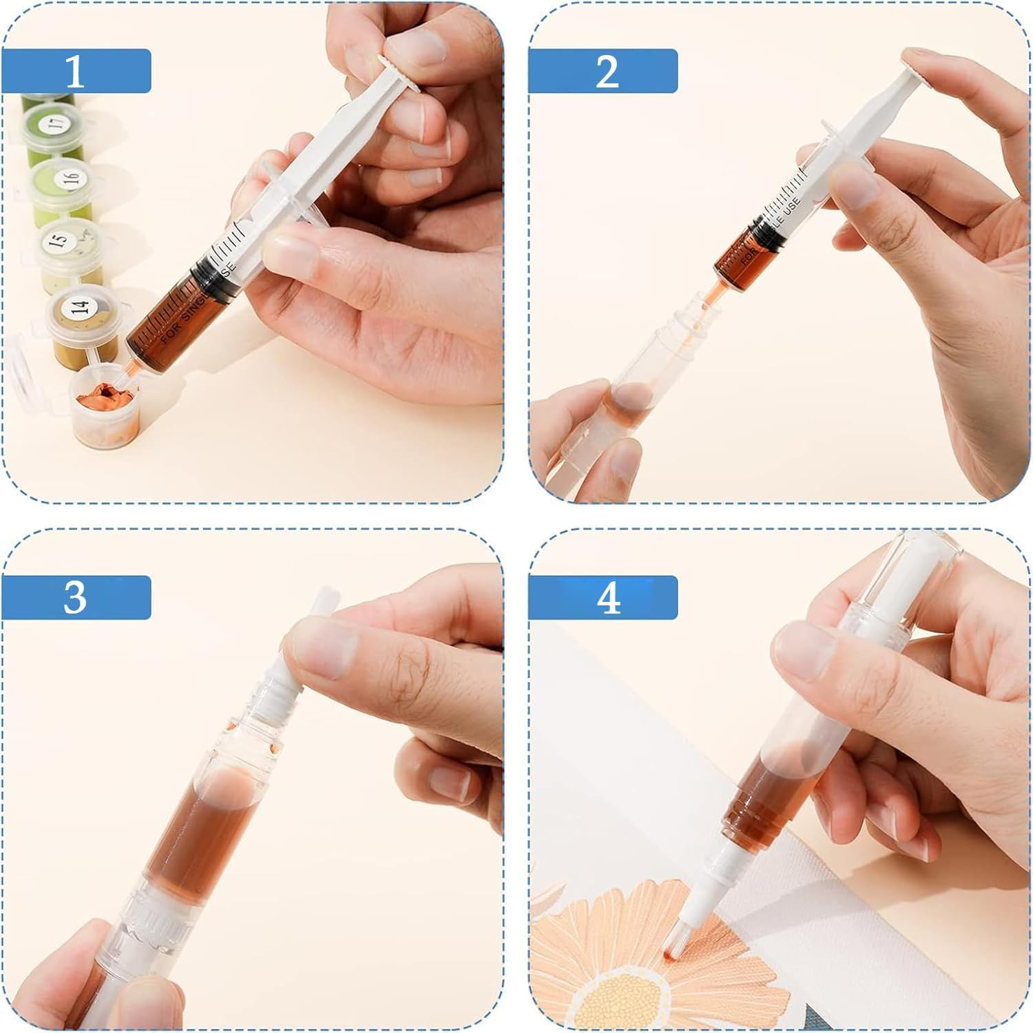 16 PCS Touch up Paint Pen, 5Ml Paint Touch up Pen, Touch up Paint Brushes Fillable Paint Brush Pens Tool for Walls, Transparent Spackle Wall Paint Pen for Drywall Wall Wood Furniture image number 5