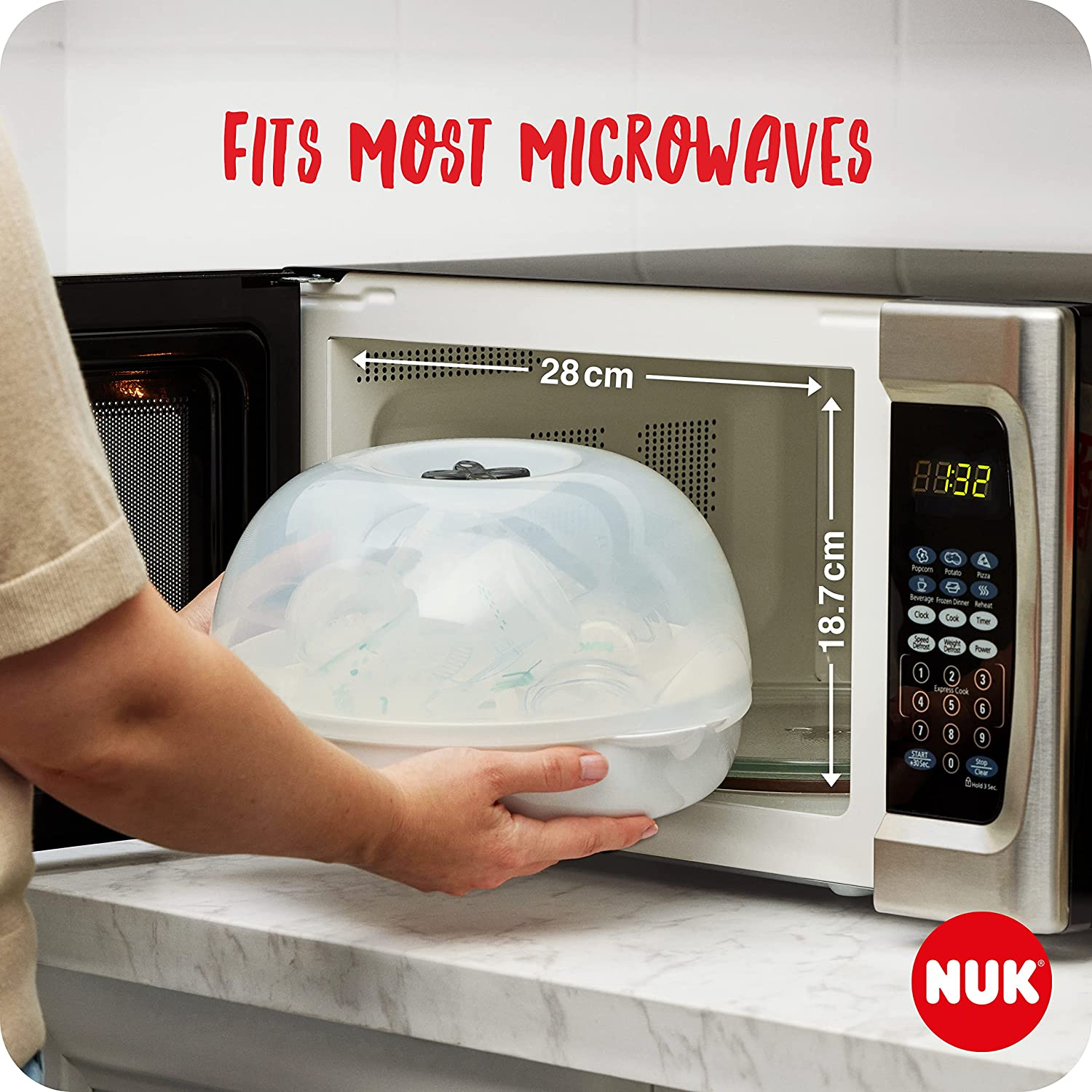 NUK Microwave Steam Steriliser, White, 0 Months and Above image number 4