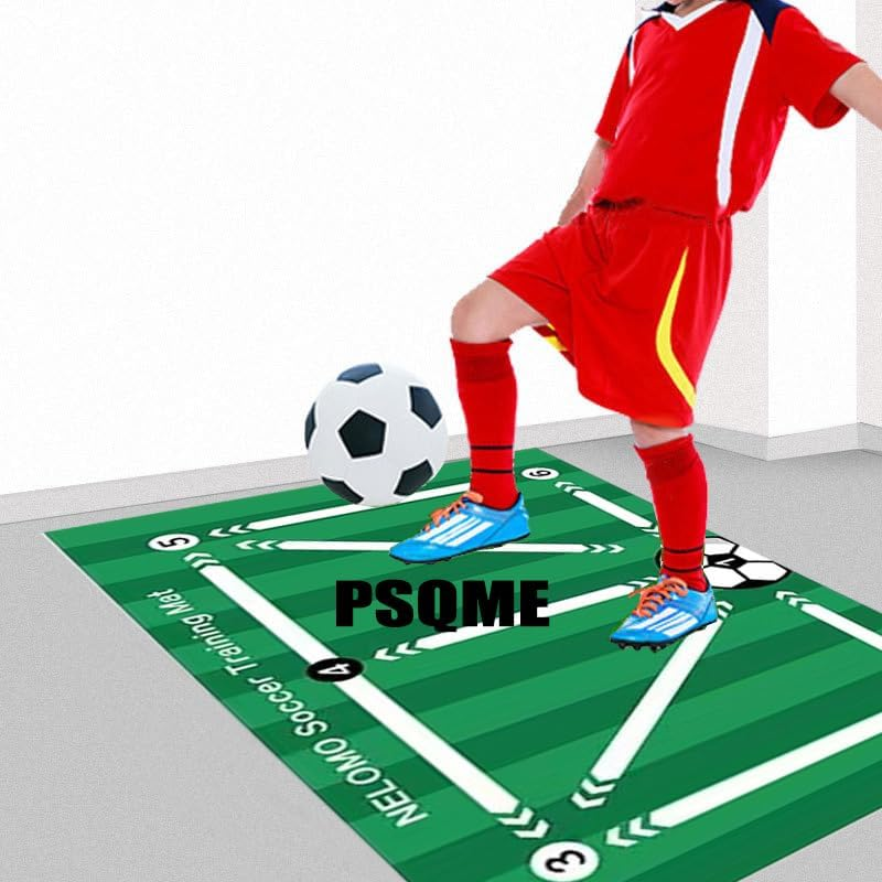 Football Footstep Training Mat, Soccer Training Mat with Adjustable Solo Soccer Trainer Belt,Non-Slip Silent Equipment for All Ages to Improve Speed, Strength and Coordination image number 2