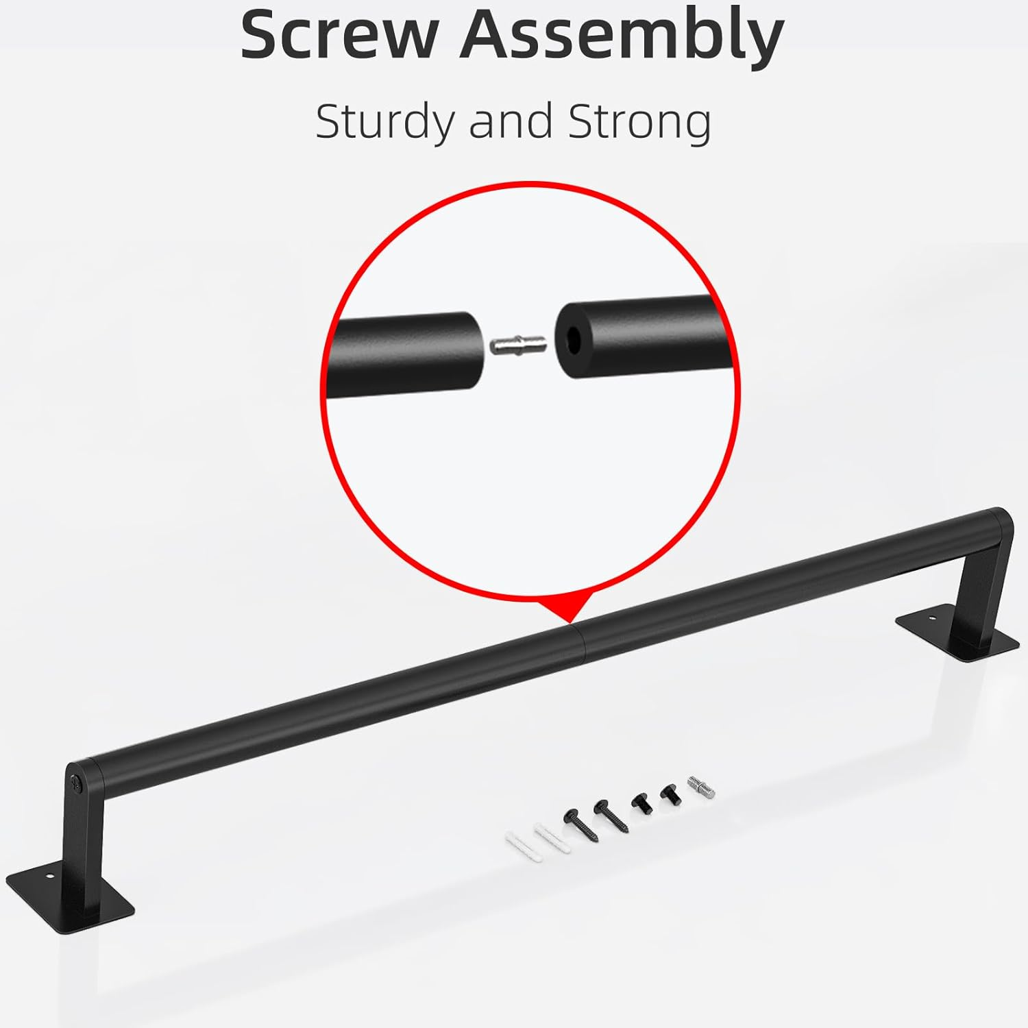 Bathroom Towel Bar, 24 Inch Towel Racks for Bathroom Wall Mounted, Heavy Duty Bath Hand Towel Holder Organizer, Modern Home Decor Towel Rod Bathroom Hardware Accessories, Matte Black Single Bar image number 4