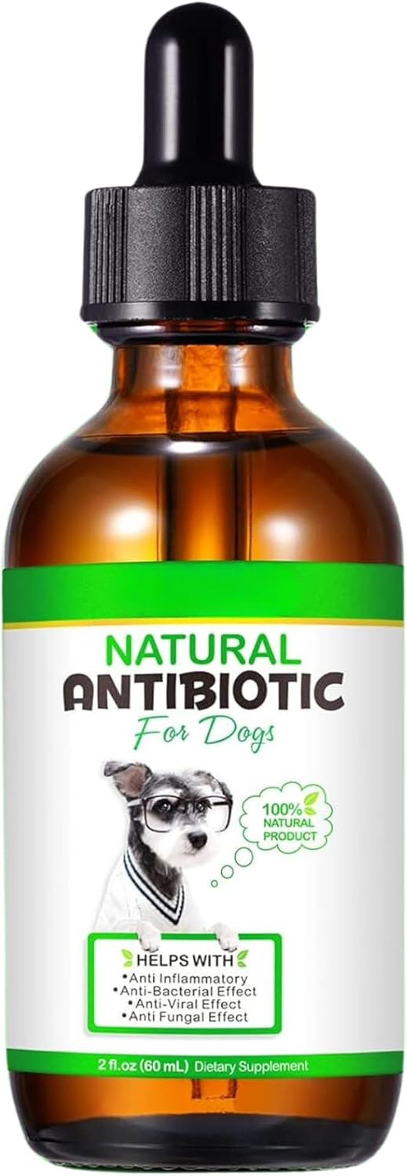 Natural Antibiotics for Dogs 60Ml | All-Natural Dog Antibiotic Supplement for Allergy & Itch Relief | Supports Immune Health & Overall Wellness | Delicious Bacon Flavour image number 4