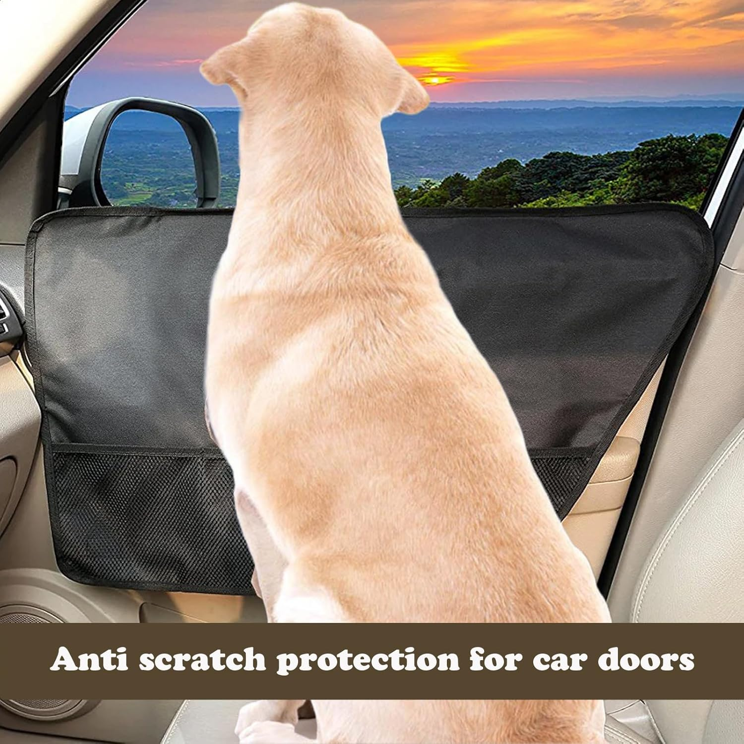 2 Pcs Car Door Protector Dog, Car Door Dog Protector, Oxford Cloth Waterproof Vehicle Pet Guard, Detachable Vehicle Interior Cover, Easy to Install, Stopping from Pet Scratching for Trucks Suvs image number 4