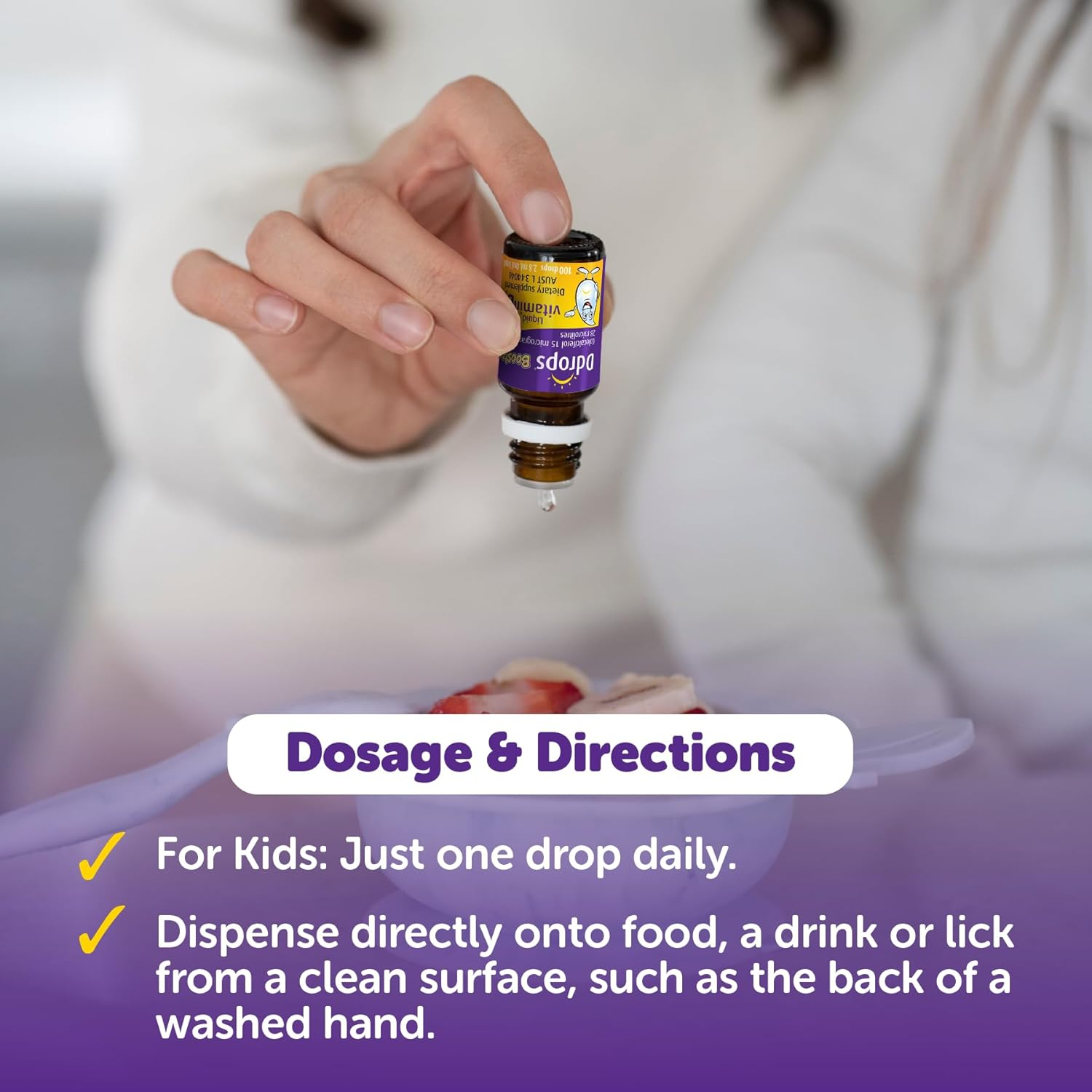 Ddrops Booster Kids Vitamin D3 Drops &ndash; Supports Bone Health, Muscle Function and Healthy Immune System Function &ndash; for Children 1 Year and Up. No Preservatives, No Sugar, Non-Gmo