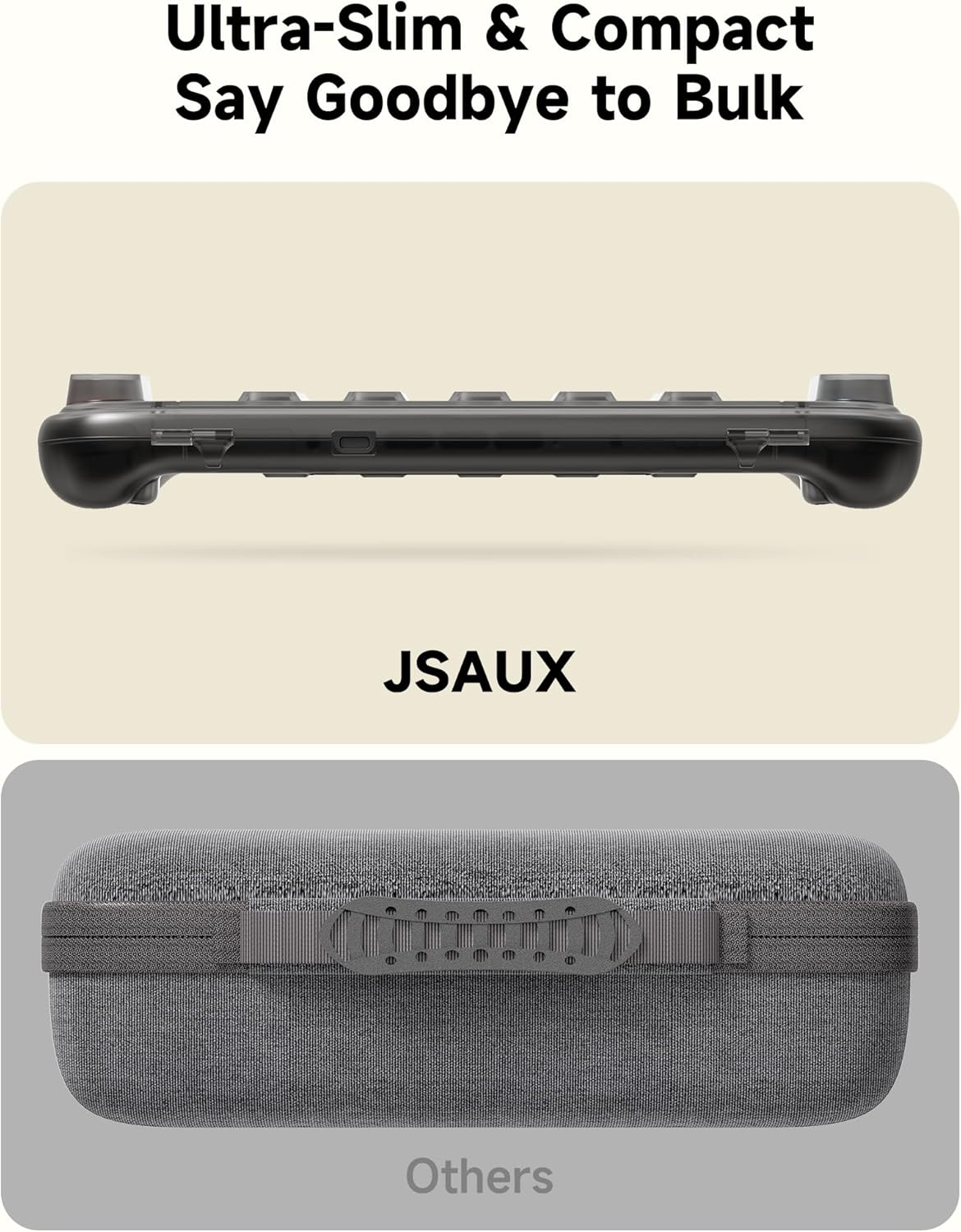 JSAUX Protective Case Compatible with Nintendo Switch 2 (2025), Ultra-Slim Hard Shell Carrying Case, Portable, Built-In Game Card Slot, Travel-Carry Full Protection Cover&ndash;Translucent Black PC0116