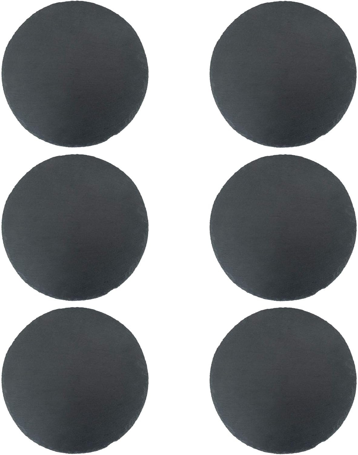 Argon Tableware round Slate Placemats - 30Cm - Pack of 6 - Black Natural Stone Slate Dinner Mats Dinnerware Plate Placemats for Kitchen, Home, Bar, Restaurant, Weddings, Events