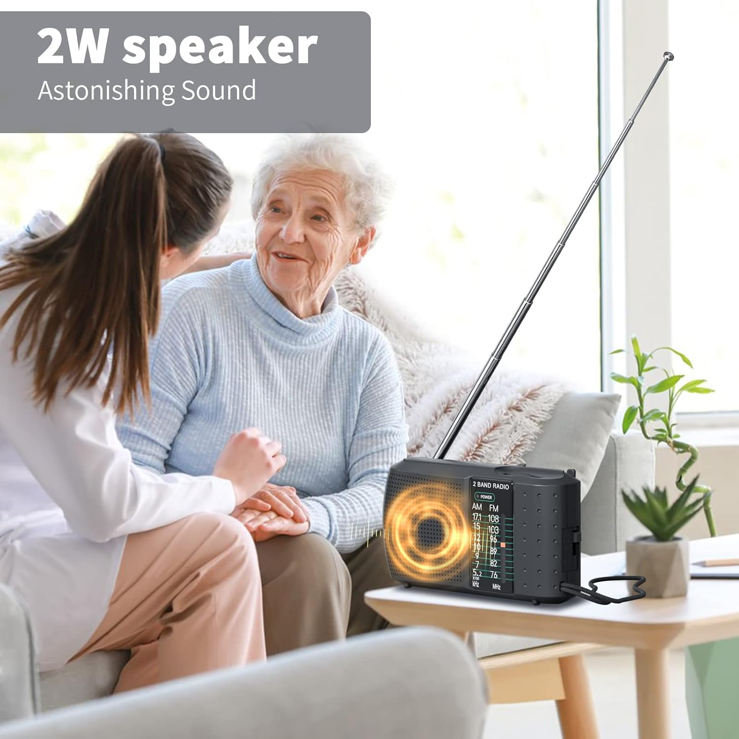 Audiocrazy Portable AM FM Radio with Best Reception, Battery Operated Radio, Pocket Radio with Headphone Jack,Loud Speaker,Long Antenna, Indoor & Outdoor Easy to Use BACLK image number 4