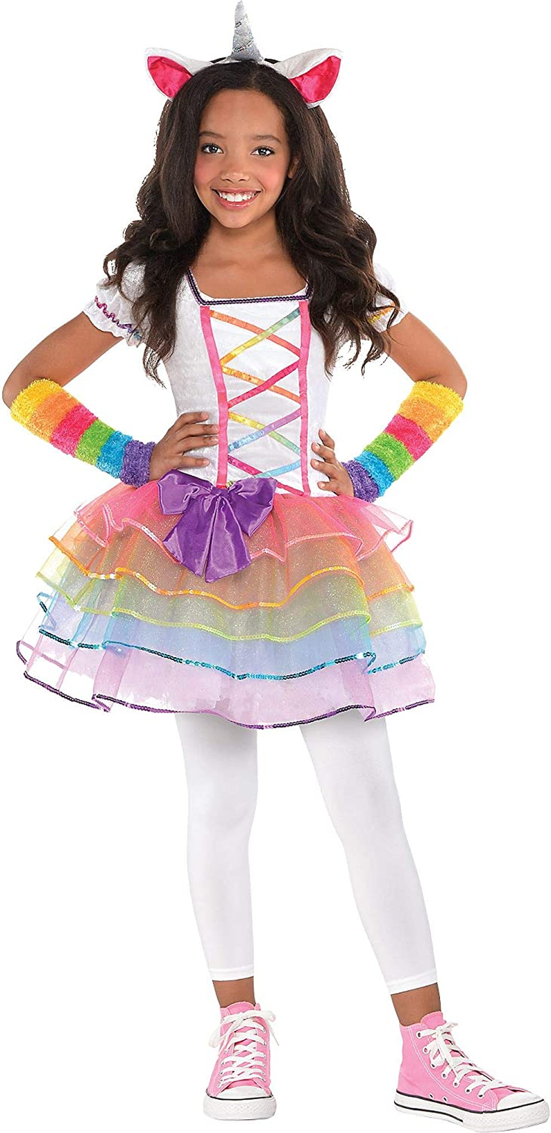 Amscan Rainbow Unicorn Girls Costume for 8-10 Years
