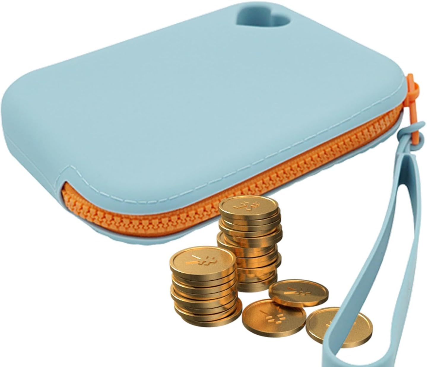 Silicone Silicone-Cosmetic Pocket, Waterproof Wallet | Portable Makeup Storage Bag, Small Cosmetic Travel Bag with Zipper for Women, Cosmetic Bag In, Light Blue, Fare Riferimento Alla Descrizione image number 1