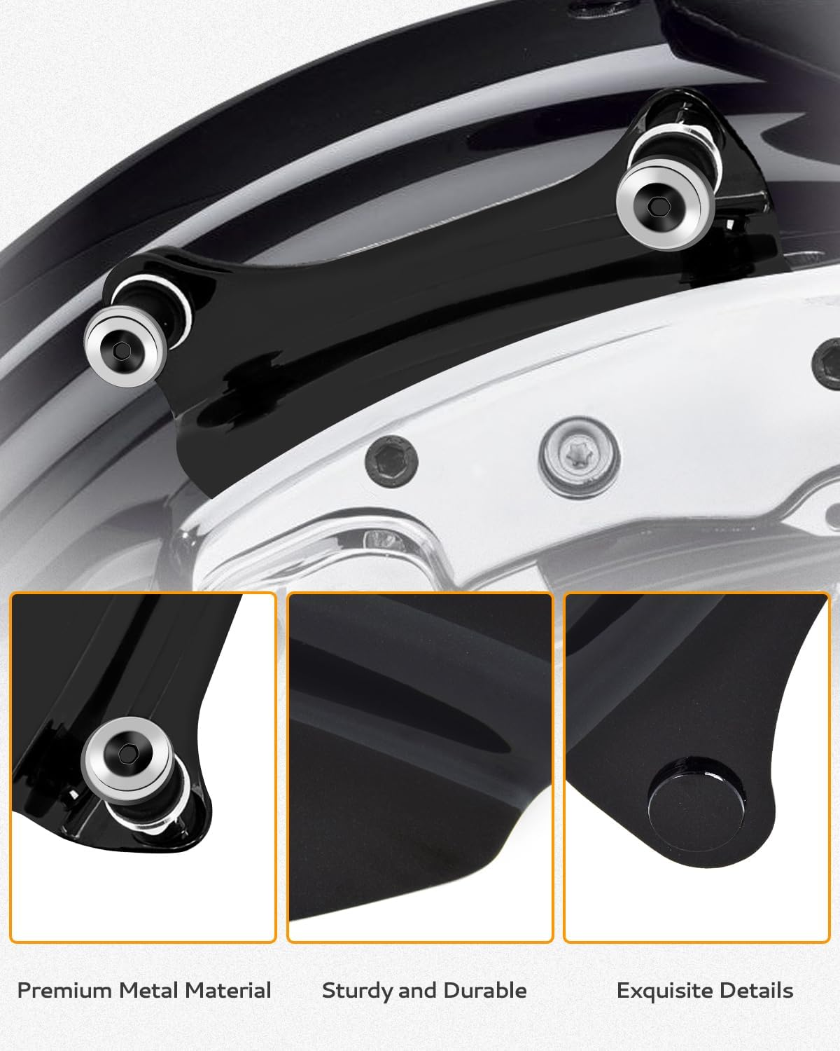 PBYMT Vivid Black 4 Point Docking Hardware Kit Compatible for Harley Davidson Road Glide Road King Street Glide Electra Glide Touring 2014 2015 2016 2017 2018 2019 2020 2021 2022 2023 - Black image number 3