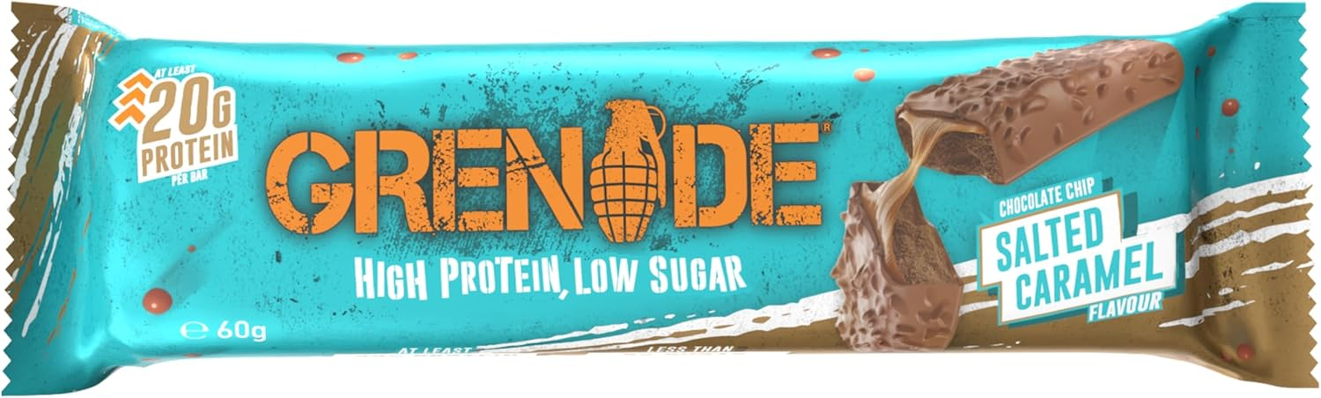 Grenade High Protein, Low Sugar Bar - Chocolate Chip Salted Caramel, 12 X 60 G image number 2