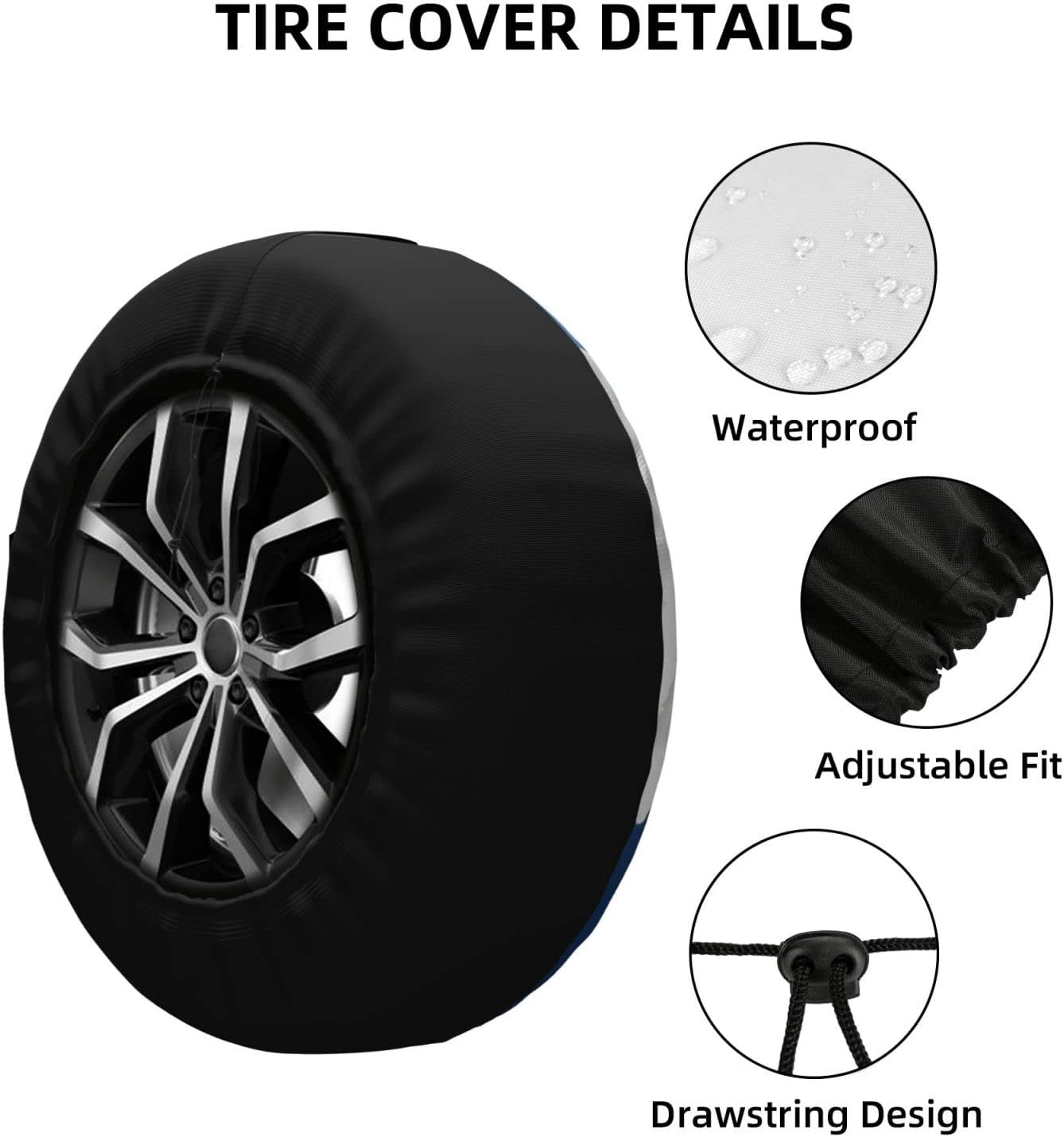 Custom Spare Tire Cover Personalization, Polyester Waterproof Sunscreen Wheel Tire Protectors, Add Photos Text Logo Tire Cover Compatible with Jeep Rv Trucks SUV Trailer and Many Other Vehicles (17") image number 5