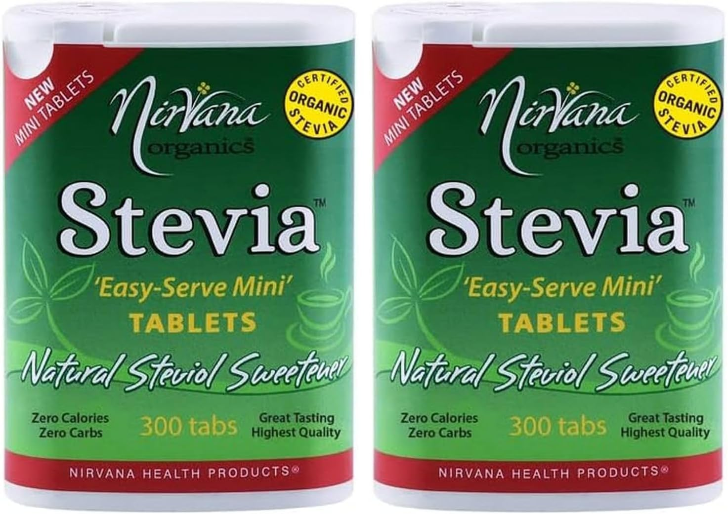 Nirvana Organics Natural Stevia 'Easy-Serve-Mini' Sweetener 300 Tablets