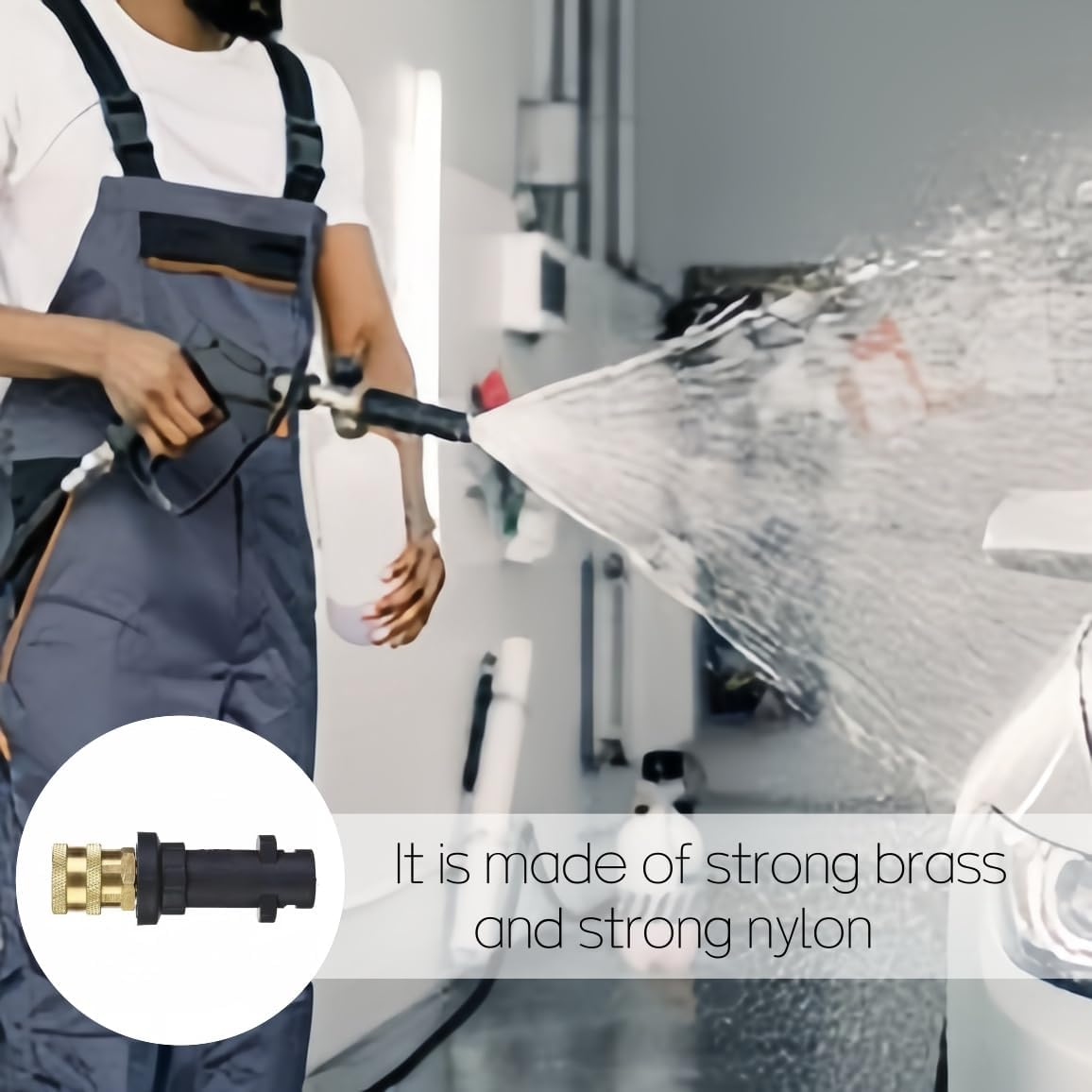 Kastetards High Pressure Washer Gun Adapter,1/4'' Quick Connect Adapter with Brass Female,Foam Gun Parts,With 1 Power Spray Nozzle Tips(Black) image number 2