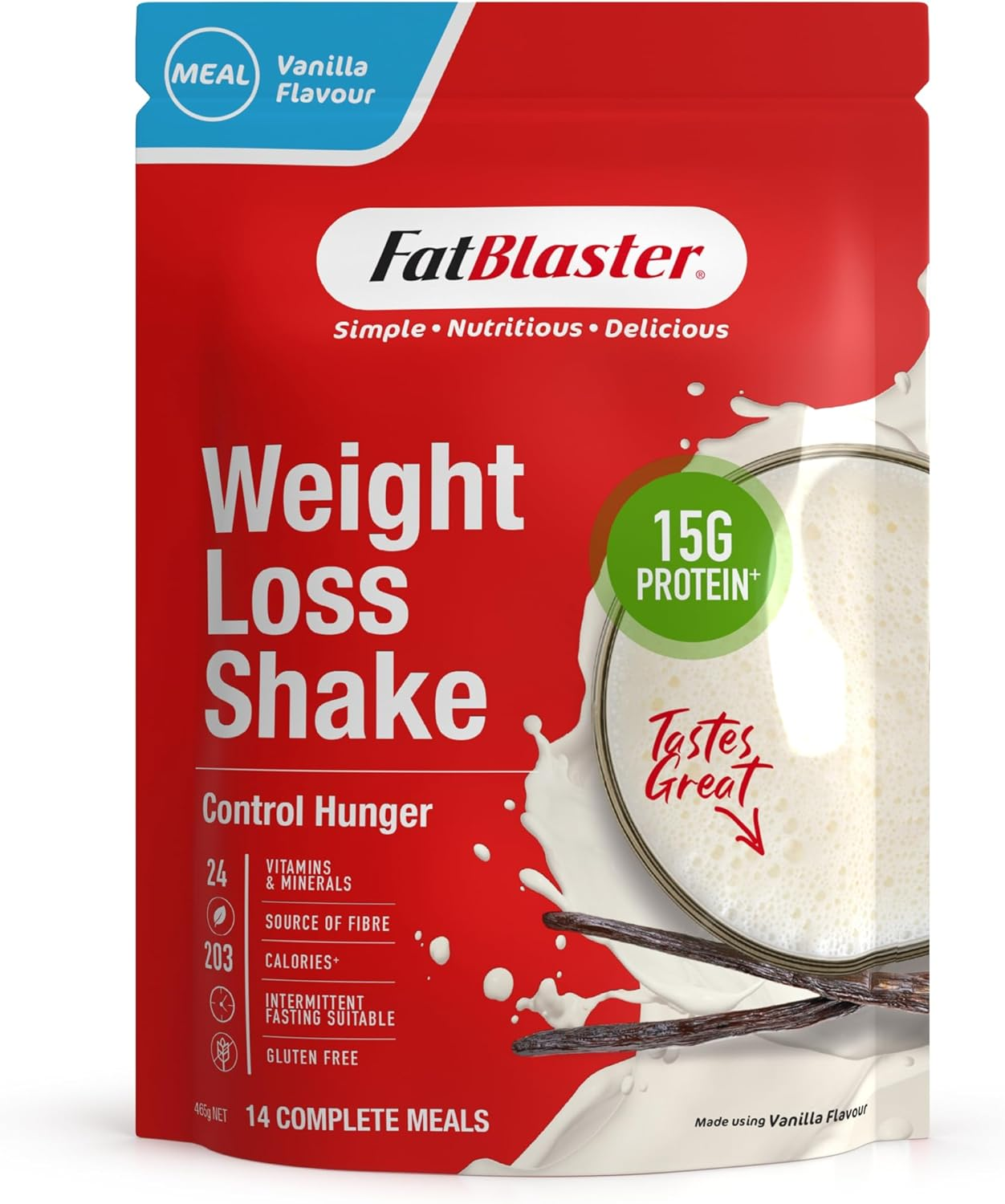 Naturopathica Fatblaster Vanilla Flavour Weight Loss Shake 465 G image number 3