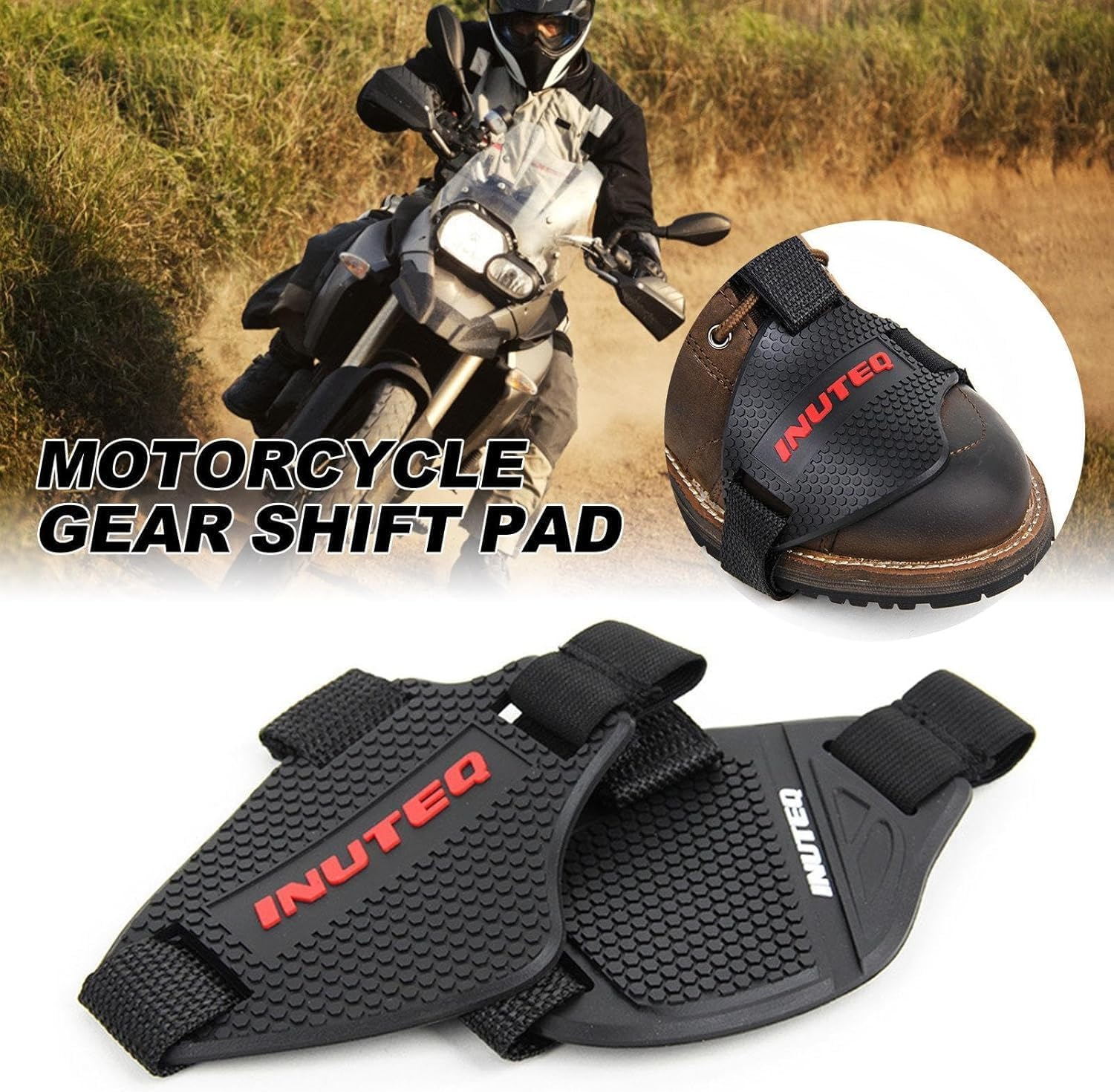 Motorcycle Shoe Protector, Durables Leather Guard, Motorcycle Gear Shift Cover Antiskid Boot Protector, Non Slip Motorbike Footwear Shieldss for Riding (White - B) image number 6