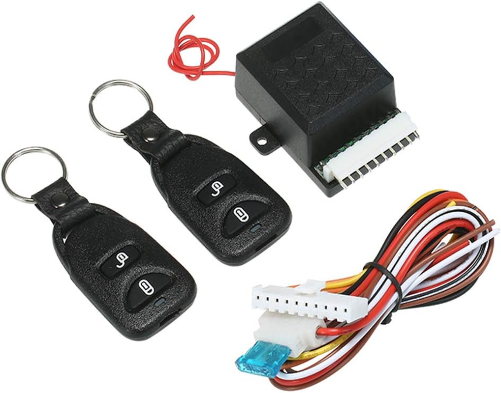 Shkalacar Keyless Entry Car Alarm System Auto Remote Central Locking Kit Door Lock with 2 Remote Control 12V