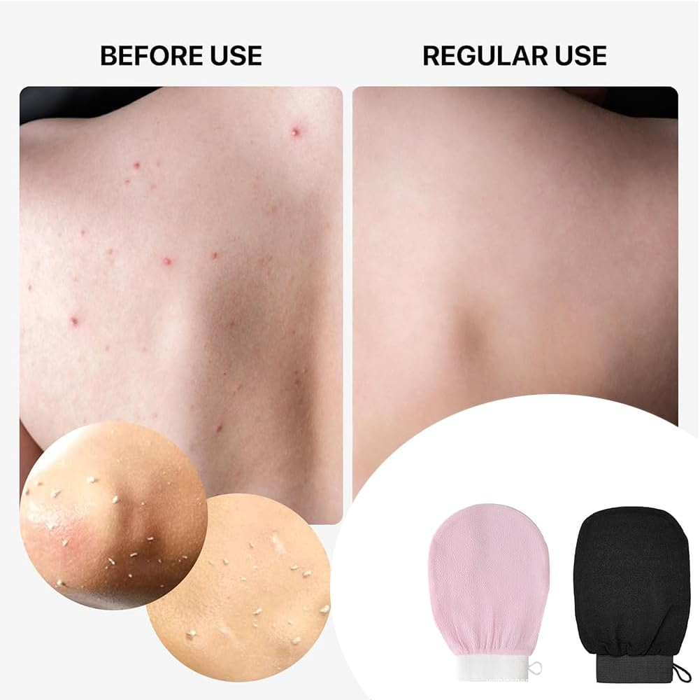 2 Pcs Exfoliating Body Glove, Dead Skins Remover Glove, Soft Bath Exfoliation Mitt, Effective Exfoliatings Scrub for Women Men, Smooth Skin Treatments image number 5
