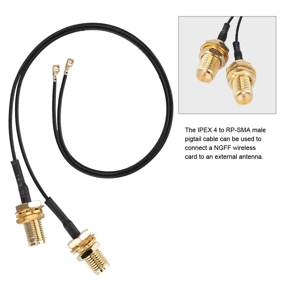 4PCS M.2/NGFF Network Card Cable, Wifi Antenna Cable, IPEX 4 to RP‑SMA Male Extension Cable for 9260NGW /7265AC/9650AC /BCM94360 Network Card Wifi Adapter image number 4