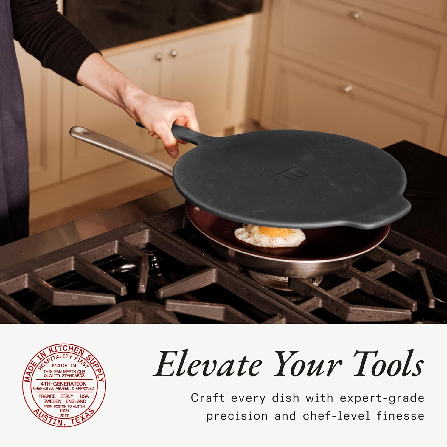 Made in Cookware - Frying Pan Silicone Universal Lid - 9 in 1 Design Fits Multiple Pans - Oven Safe 400F - Graphite image number 2