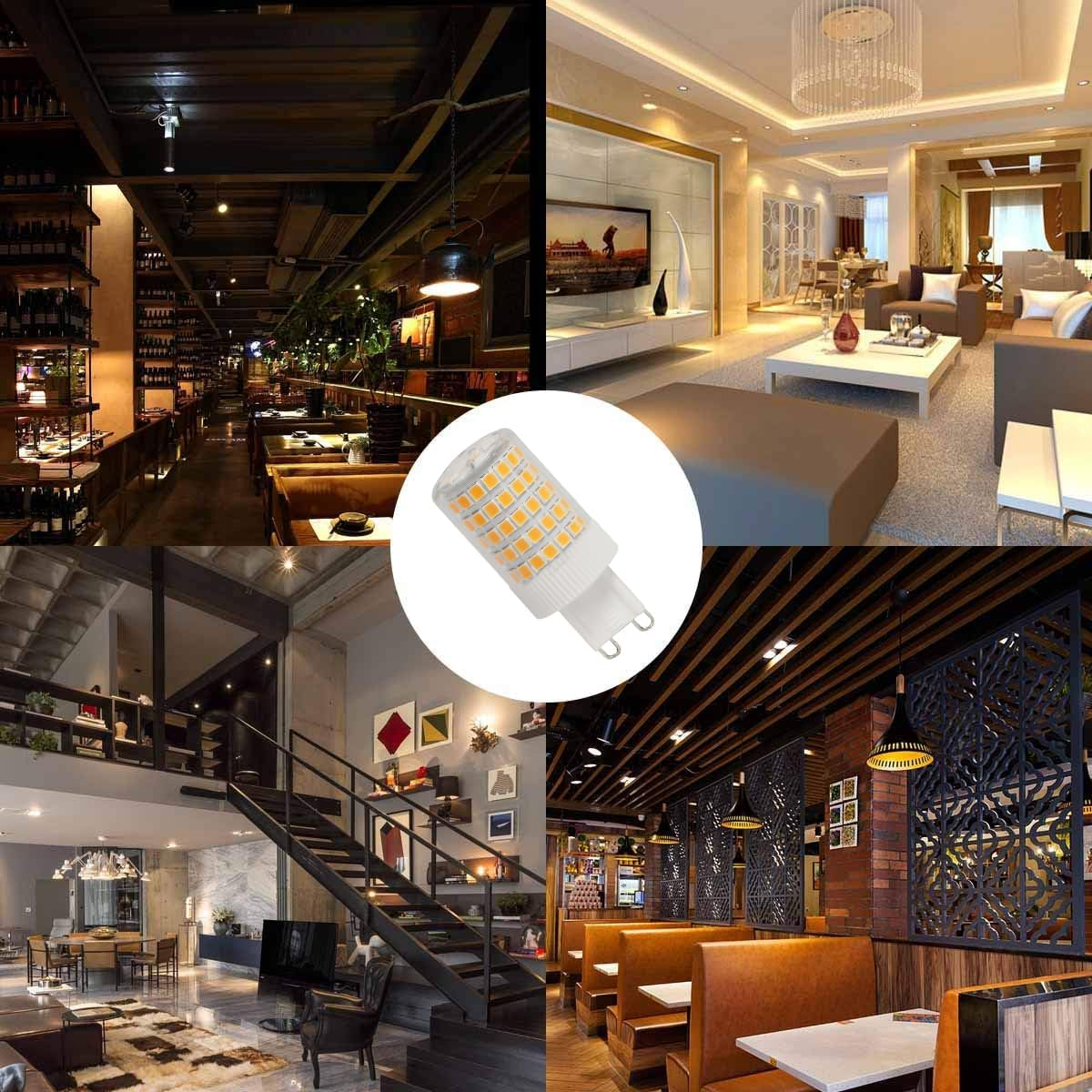 Aiwerttes 12W G9 LED Bulbs, Warm White Non-Dimmable, Energy Saving Bulbs, Equivalent to 100W Halogen Bulbs, Flicker-Free, Pack of 6