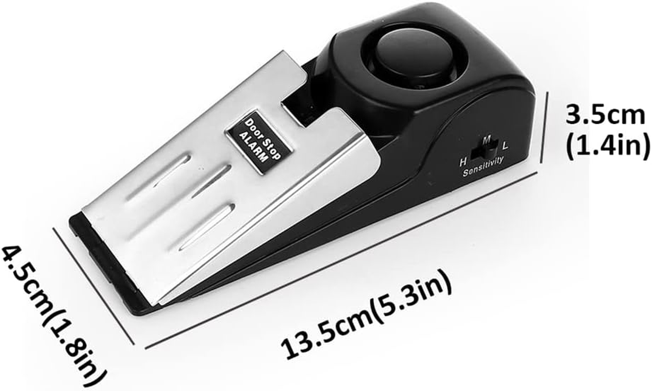 Lancoon 4 Pack Door Stop Alarm, 120Db Loud Portable Wedge Entrance Alert Anti-Theft Burglar Safety Tools for Home Security Apartment House Travel image number 5