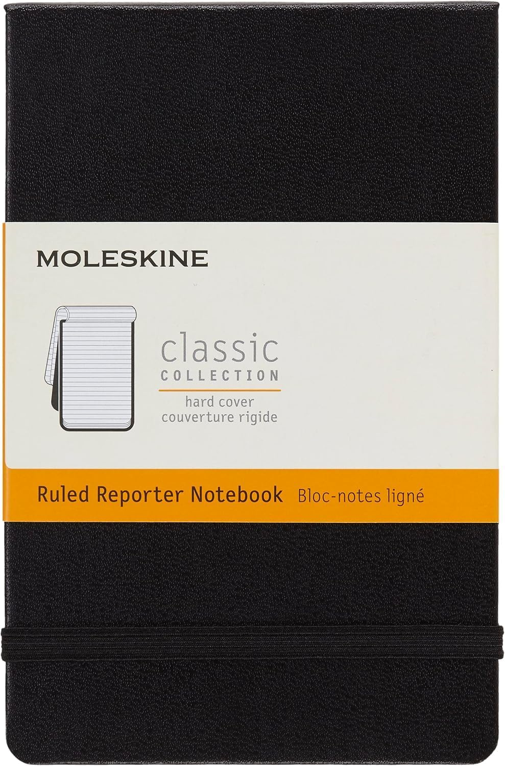 Moleskine Classic Reporter Hard Cover Notepad - Ruled - Pocket - Black, (QP511) image number 3
