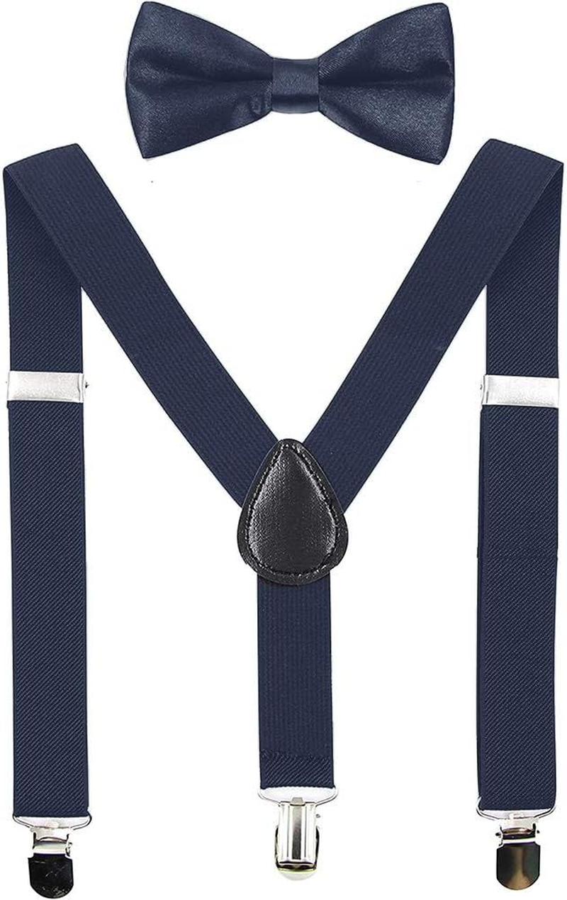 Children Kids Baby Elastic Suspenders Belt Bow Tie Set Boys Girls Bowtie Braces Ac4752 image number 3