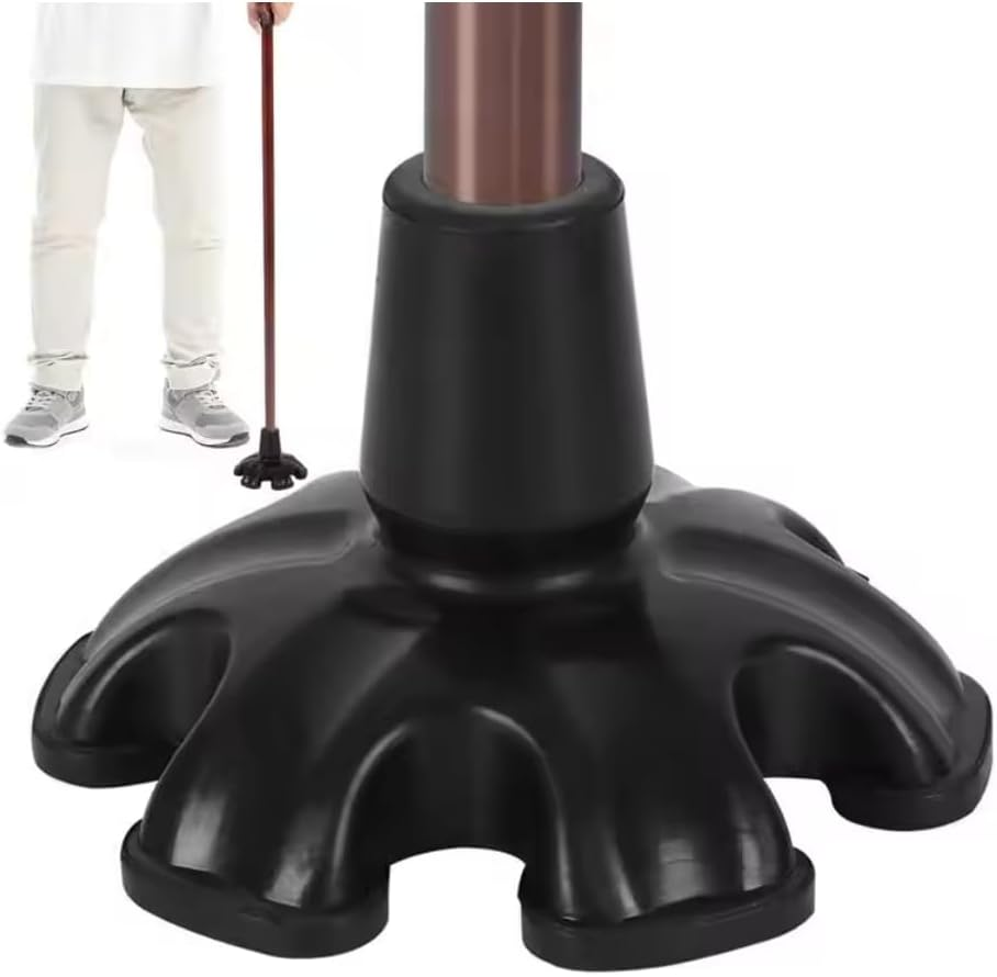 19Mm Rubber Cane Tip, Self Standing Walking Cane Large Based Stand, Walking Sticks and Canes Accessories (Six Tip) image number 1